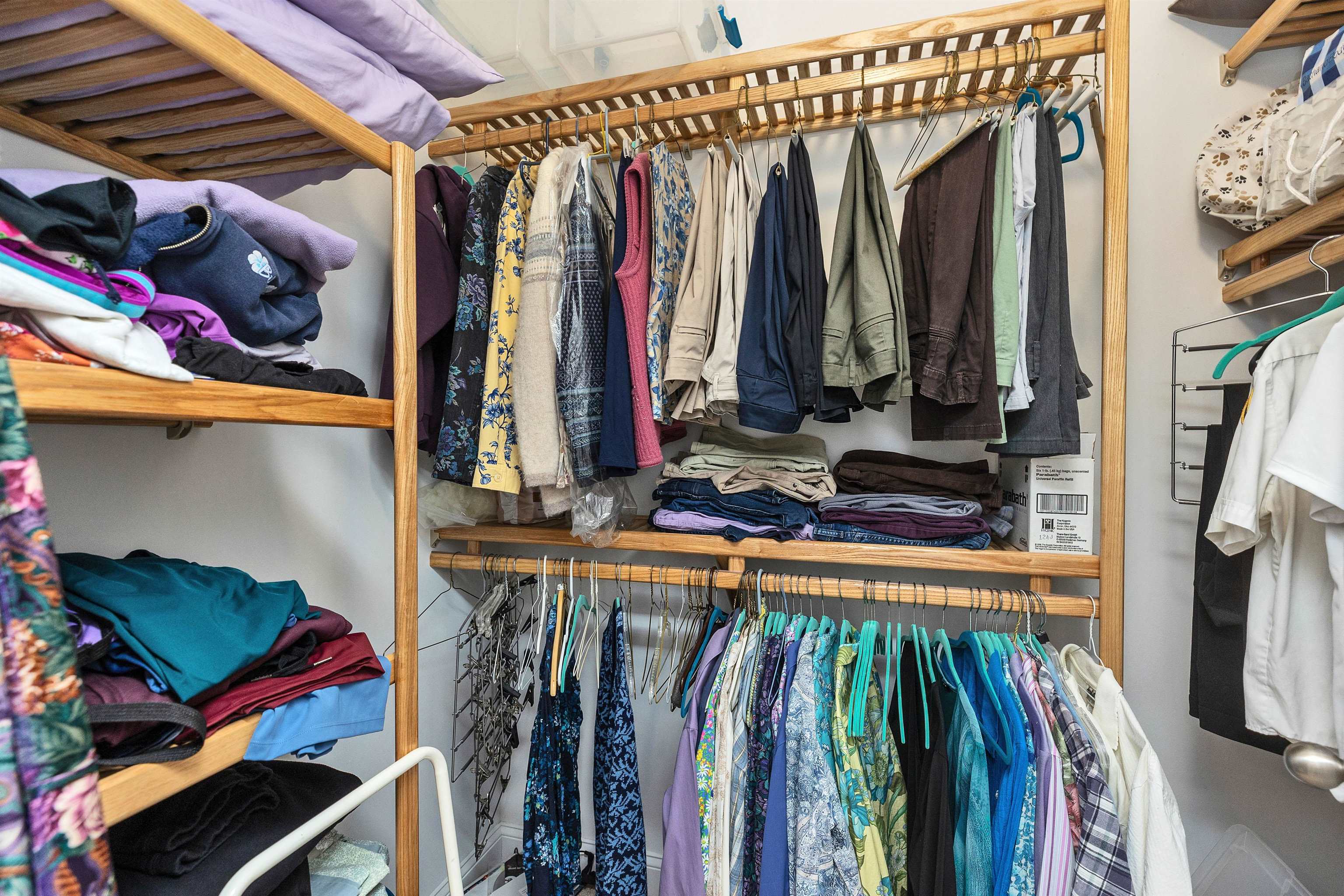One of two spacious walk-in closets.