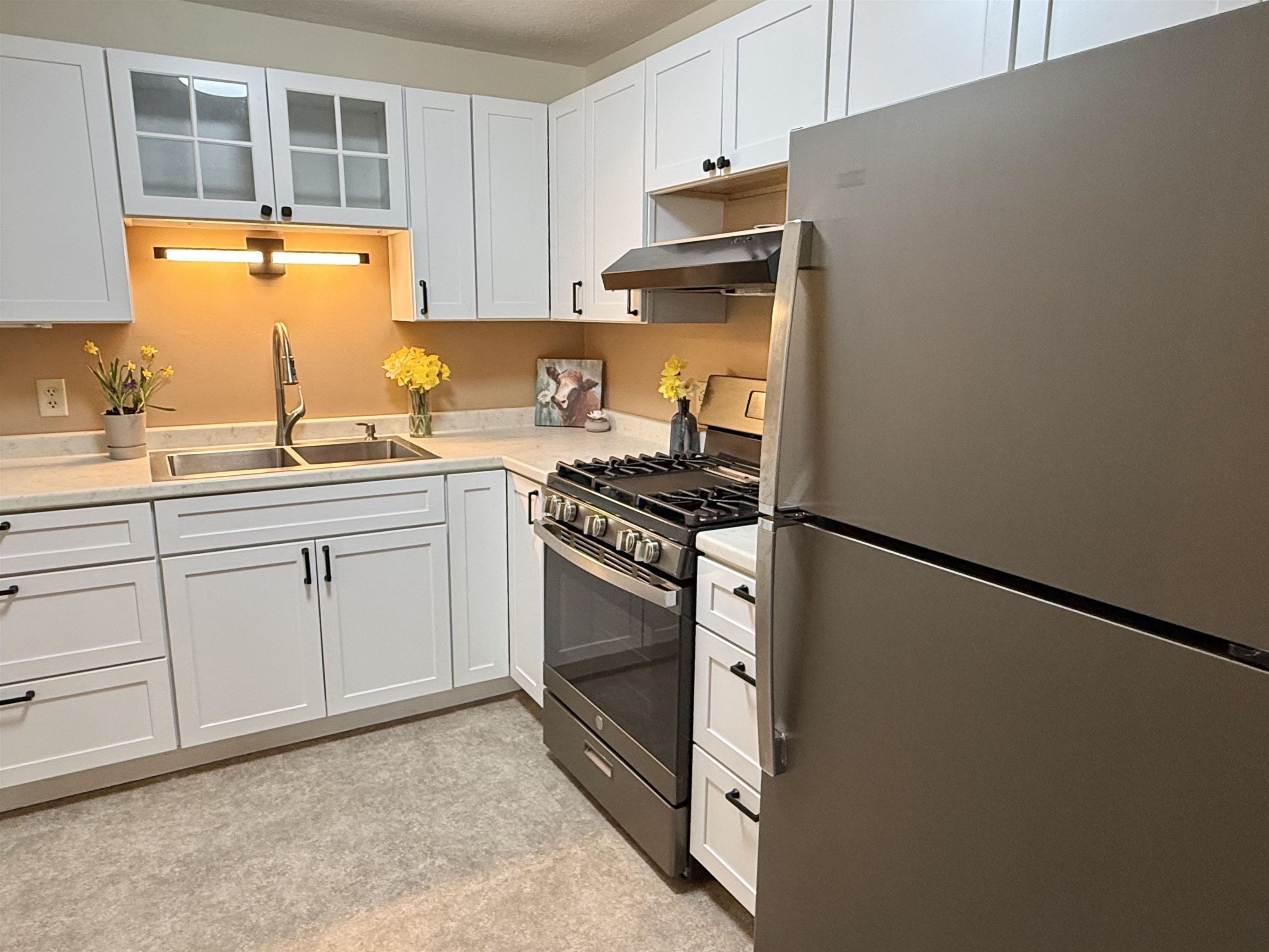 Updated appliances including a gas range