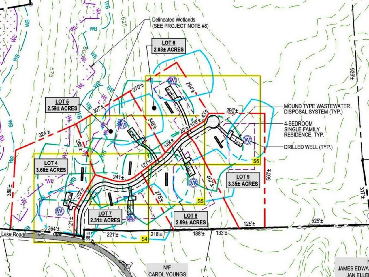 6-lot subdivision site plan