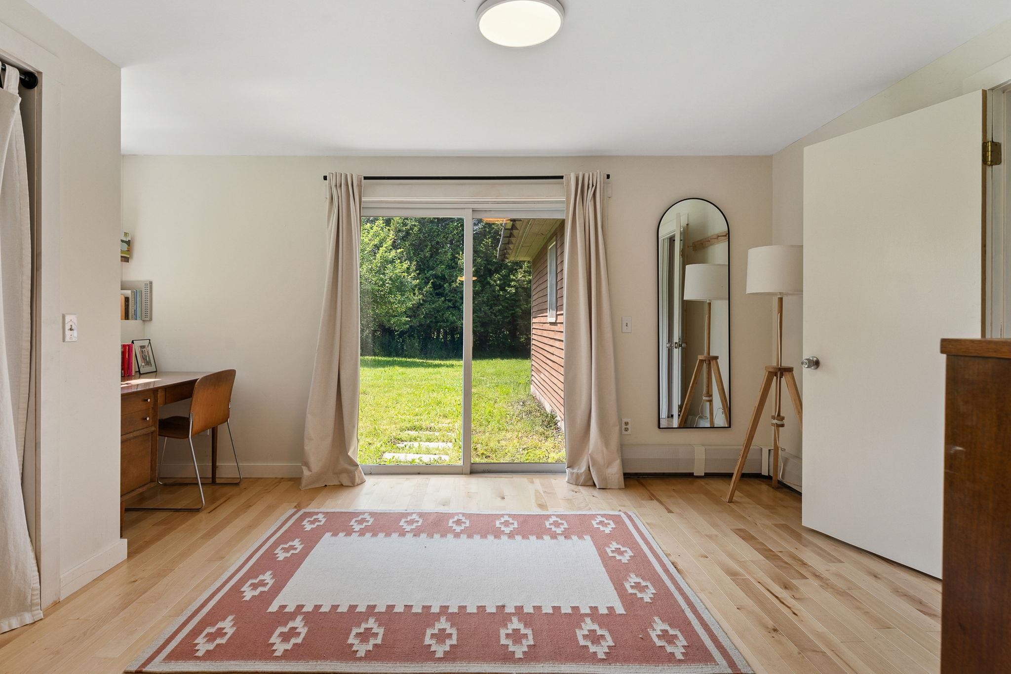 Sliders leading to peaceful outdoor sanctuary