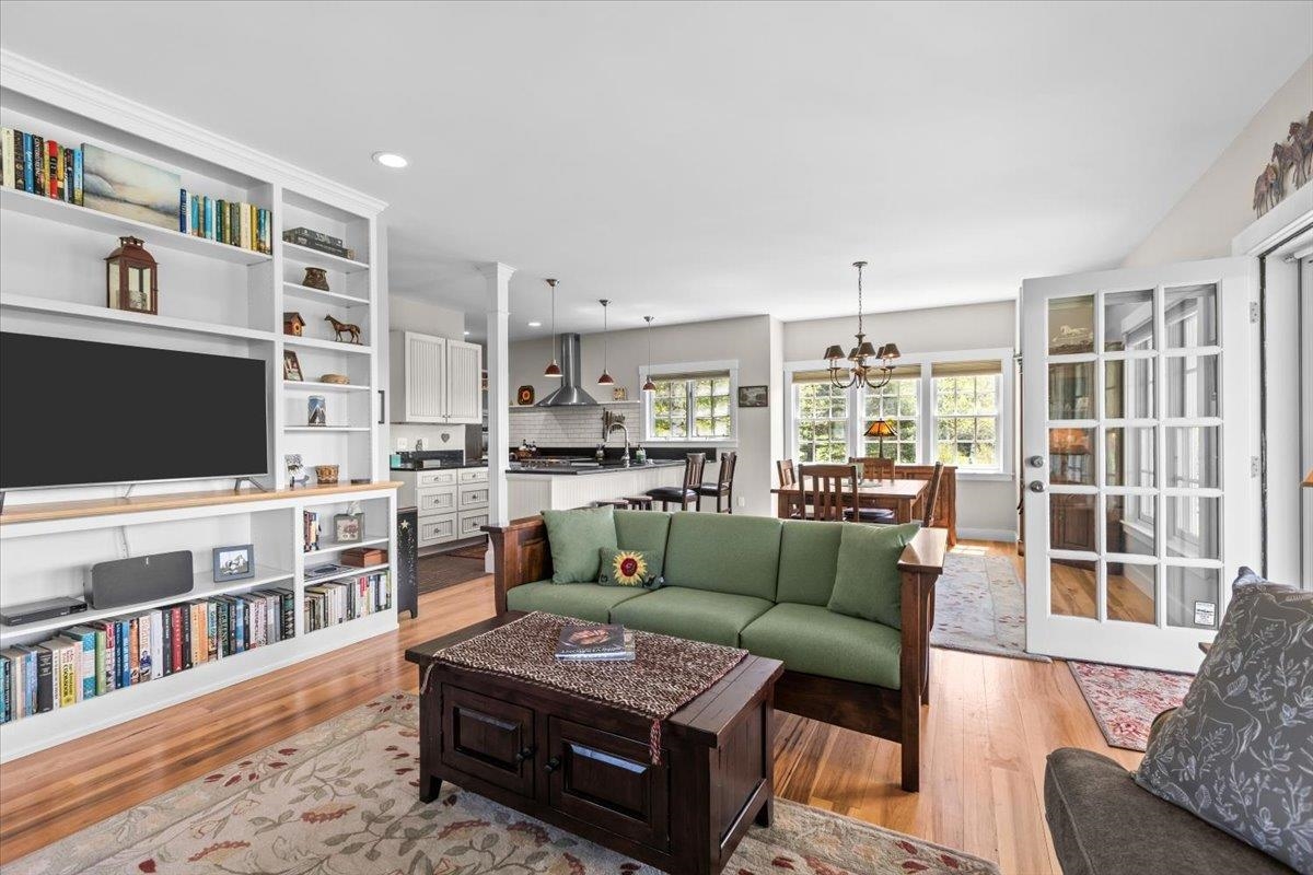 living room with propane stove