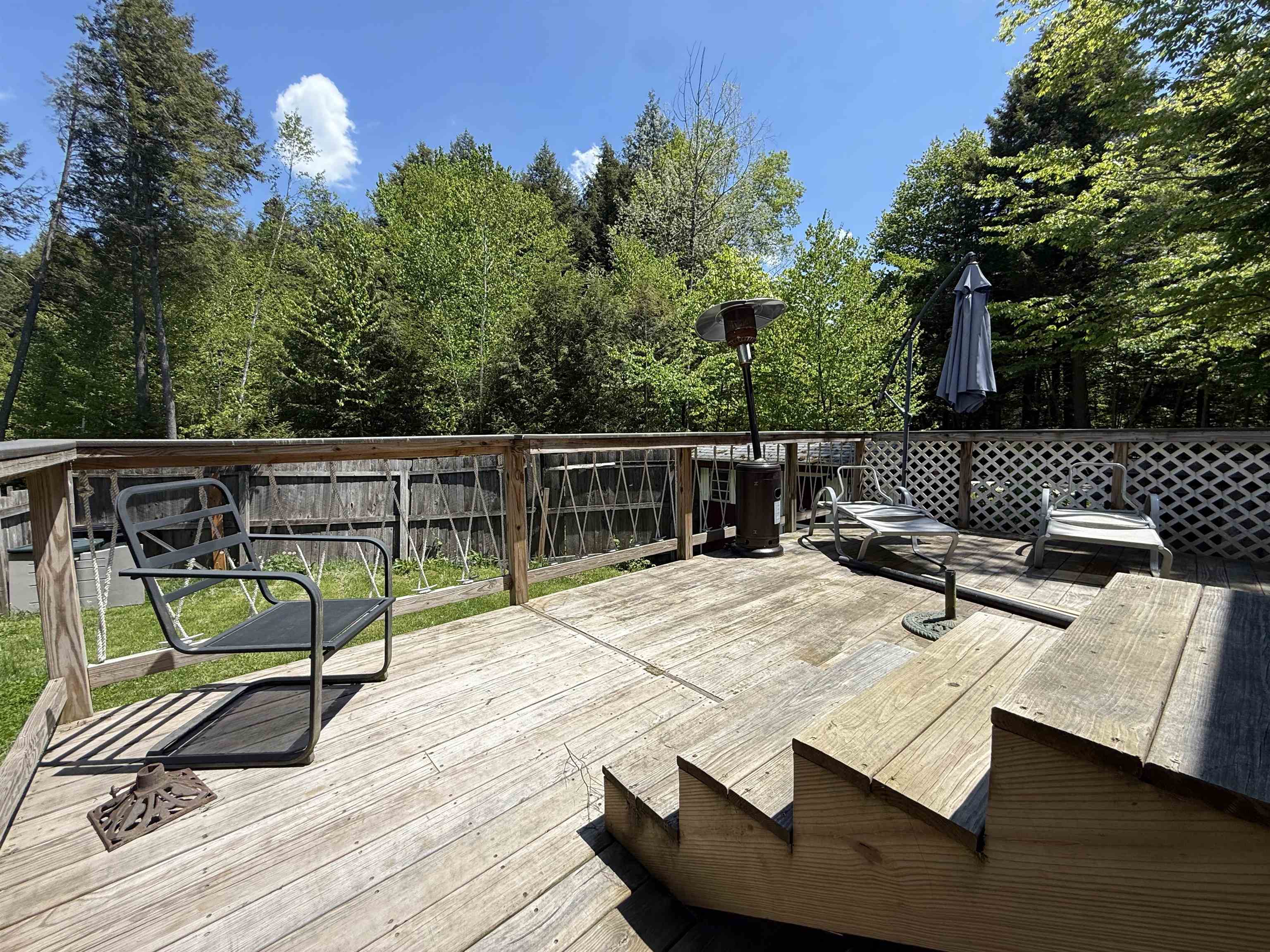 Multi level deck in backyard