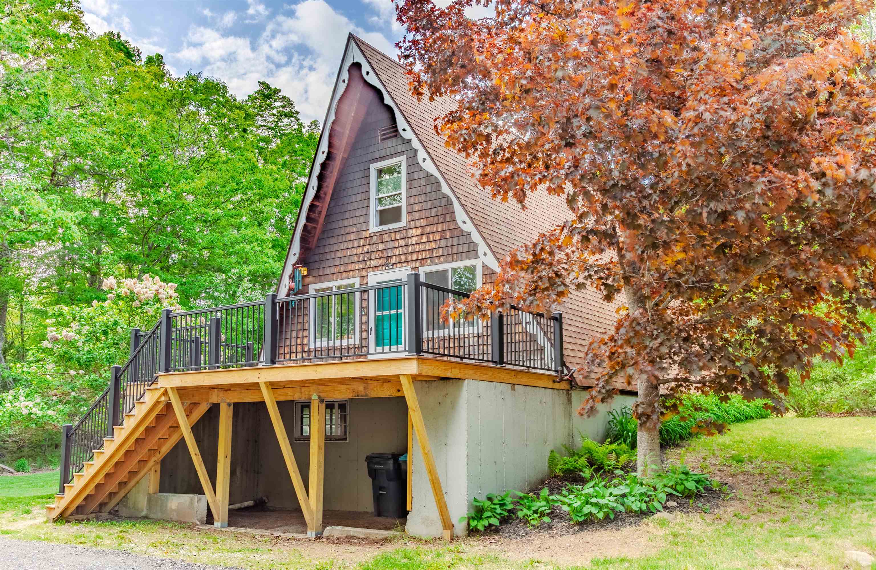 Storage underneath the expansive deck.
