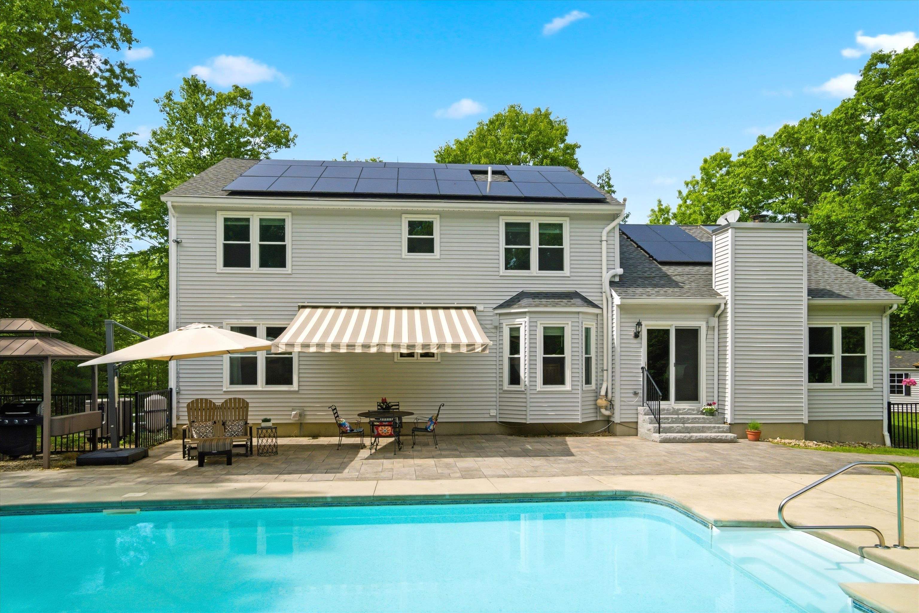 Solar panels- fully owned and transferable - no monthly fee and hardly any electricity bills.