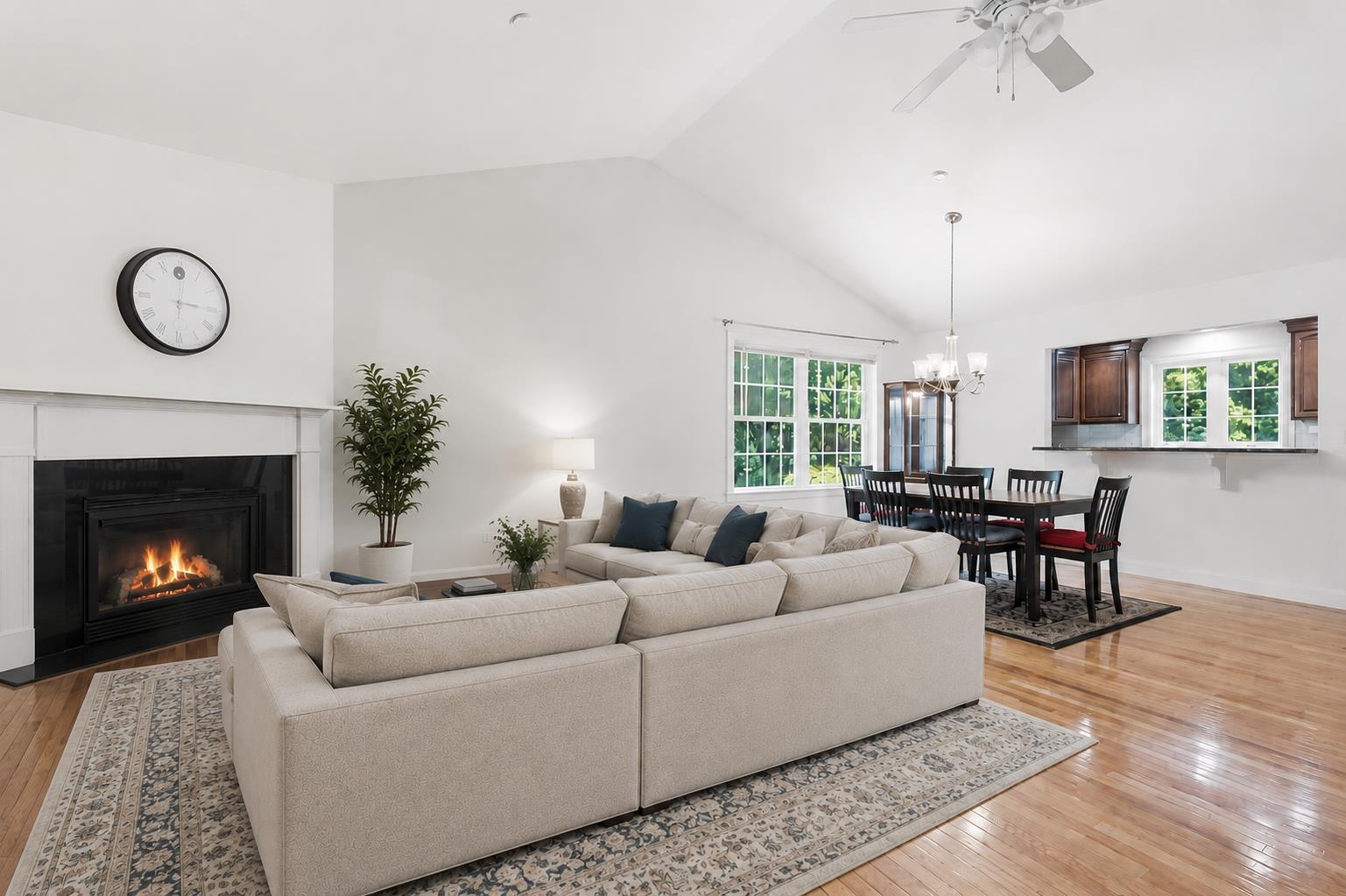digitally staged to add sectional