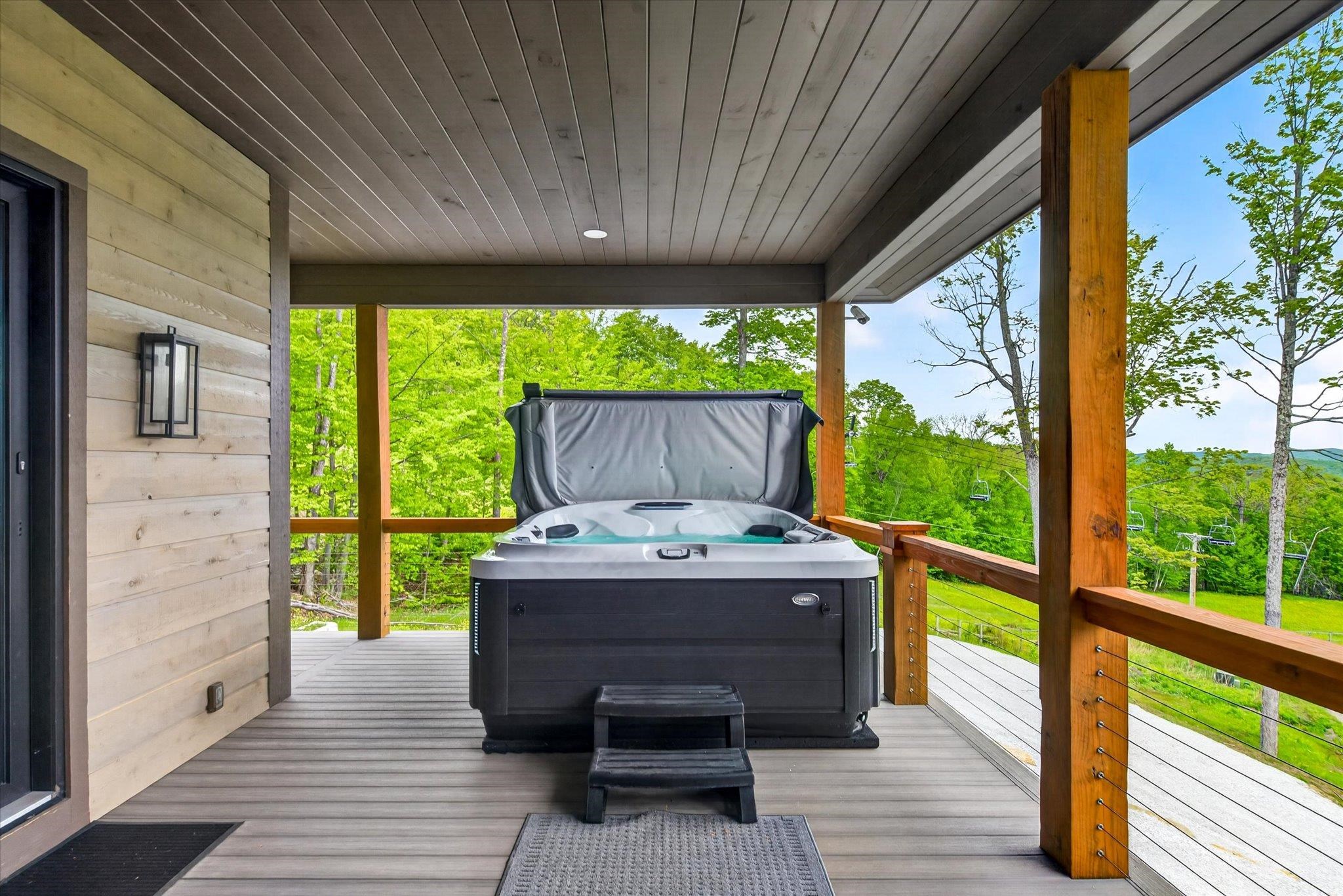 Covered Hot Tub Area with a View!