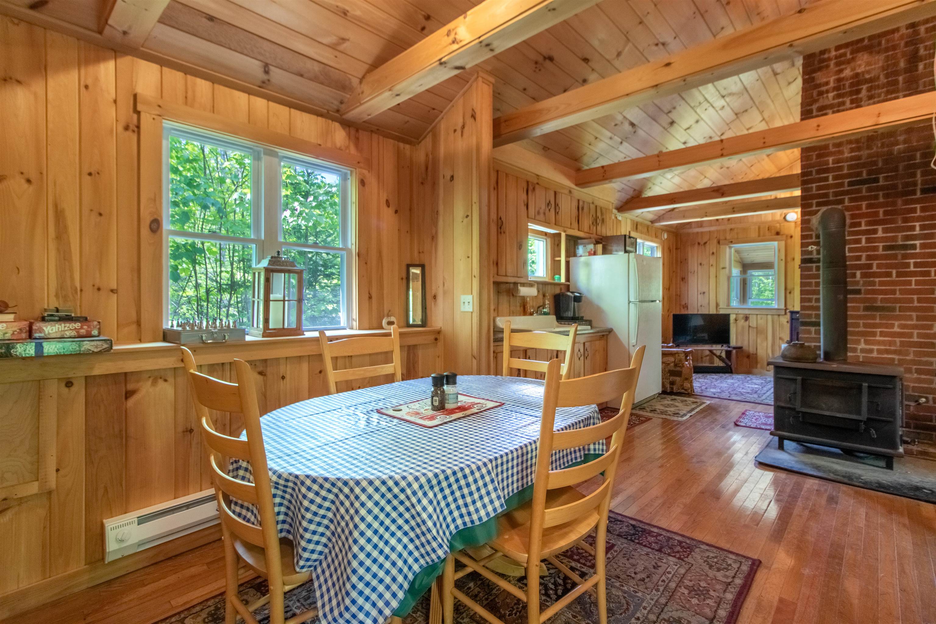 Woodstove in the open living area