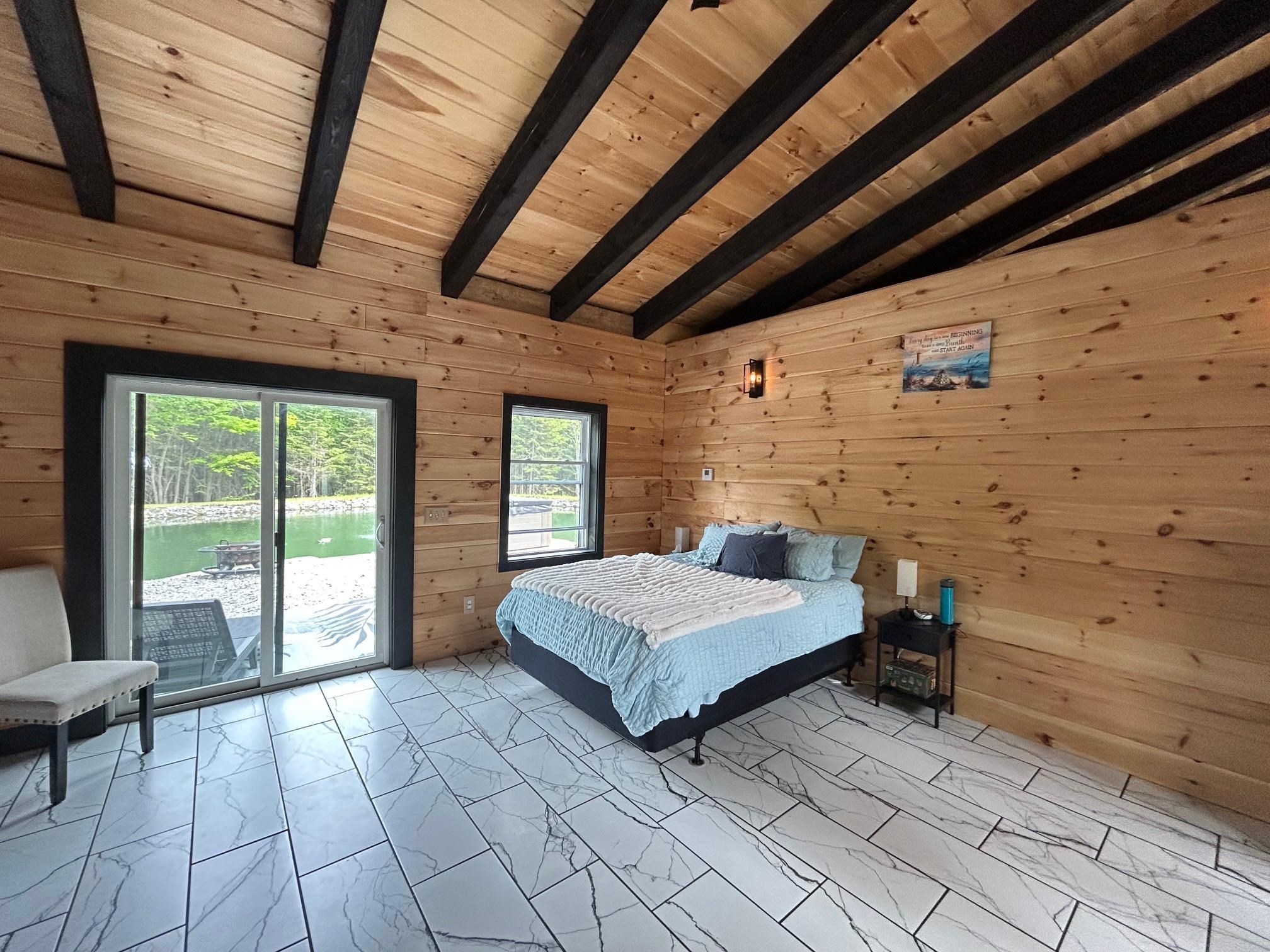 Primary french doors to Pond