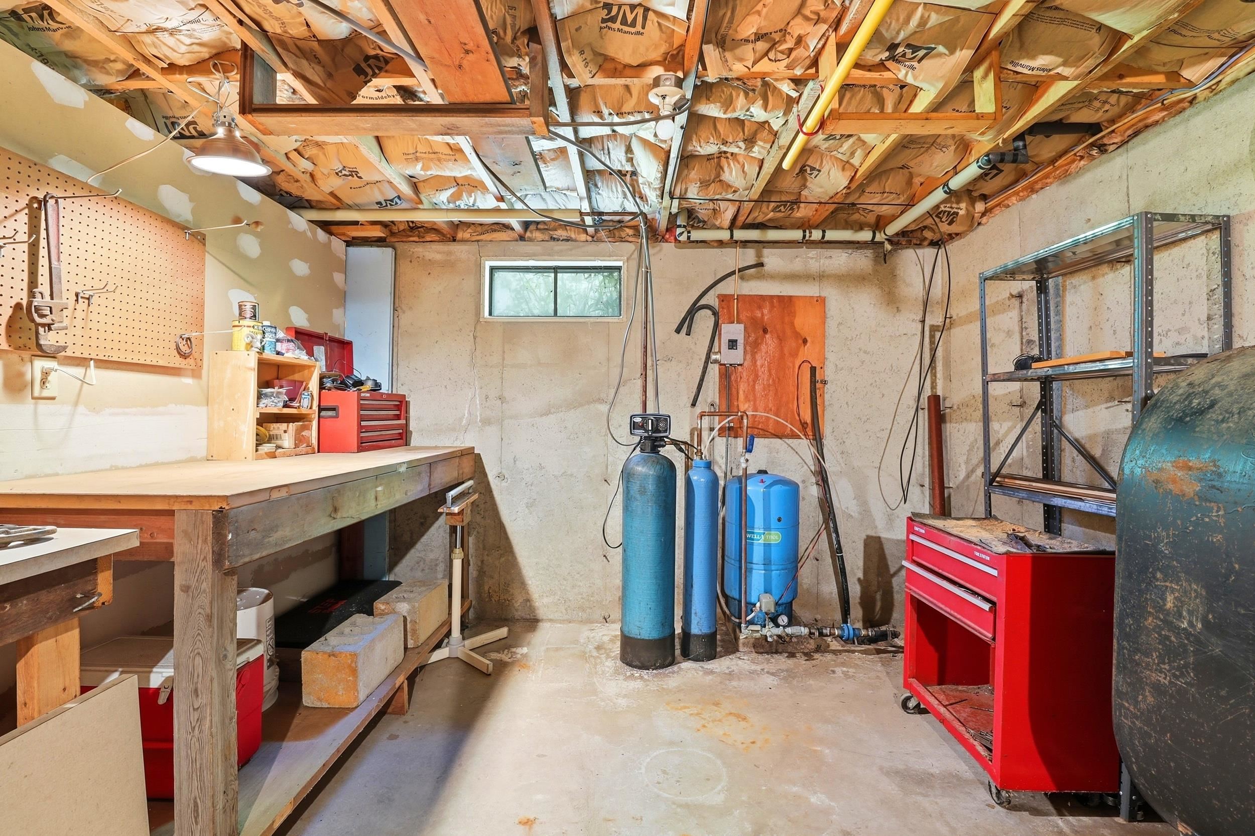 Workshop area in basement