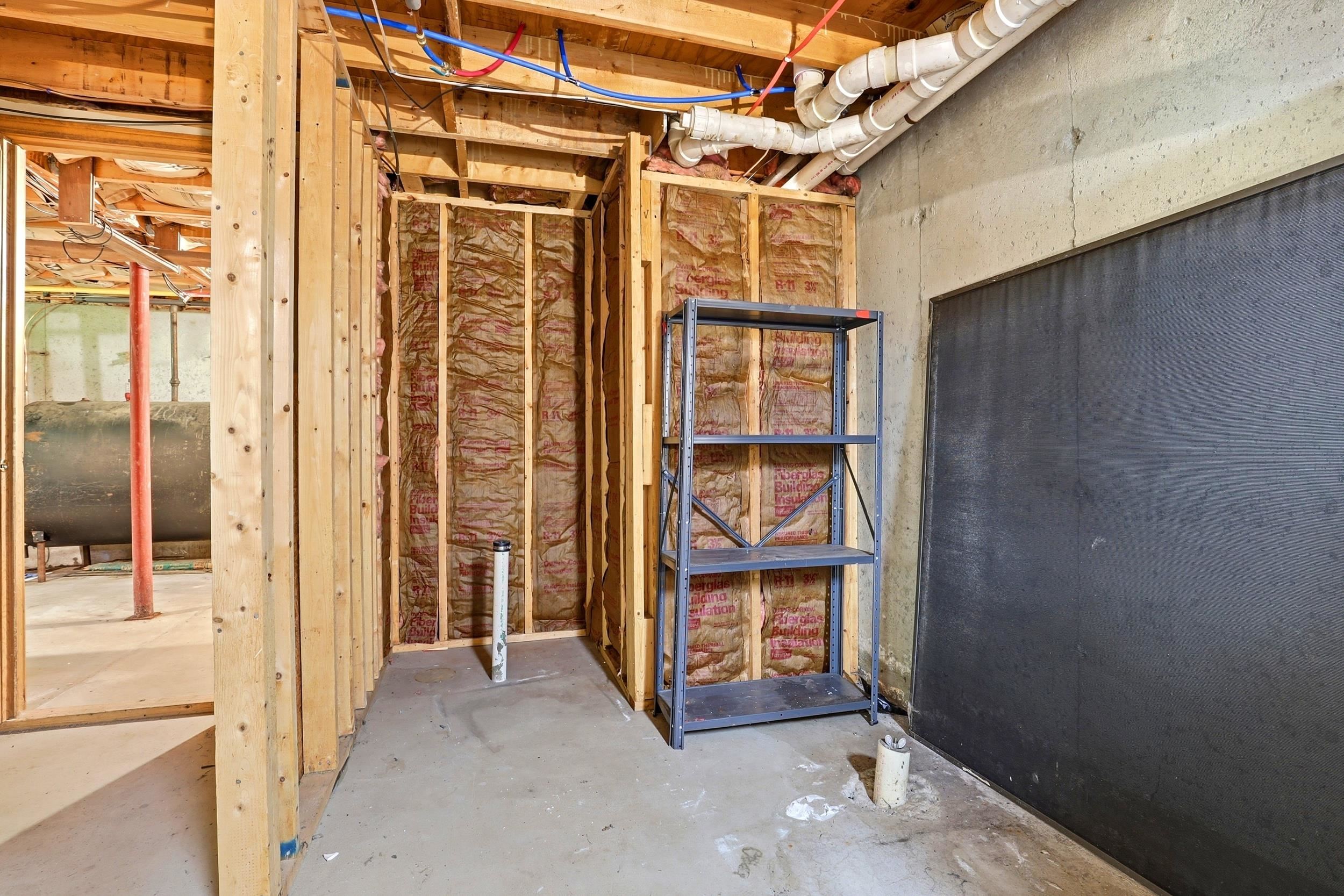 Basement with plumbing for bathroom