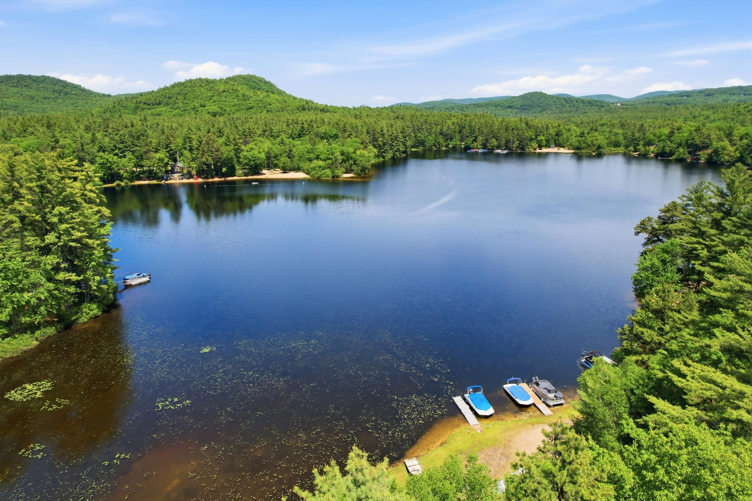 Drone view of lake