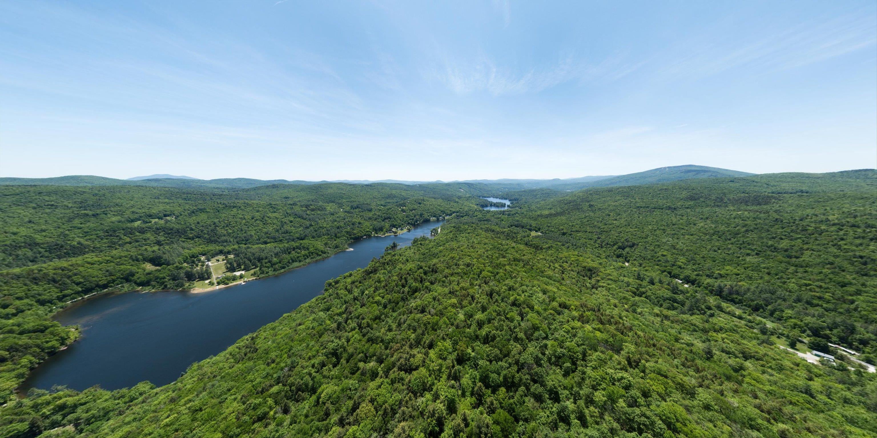 Overhead view of the land from the north