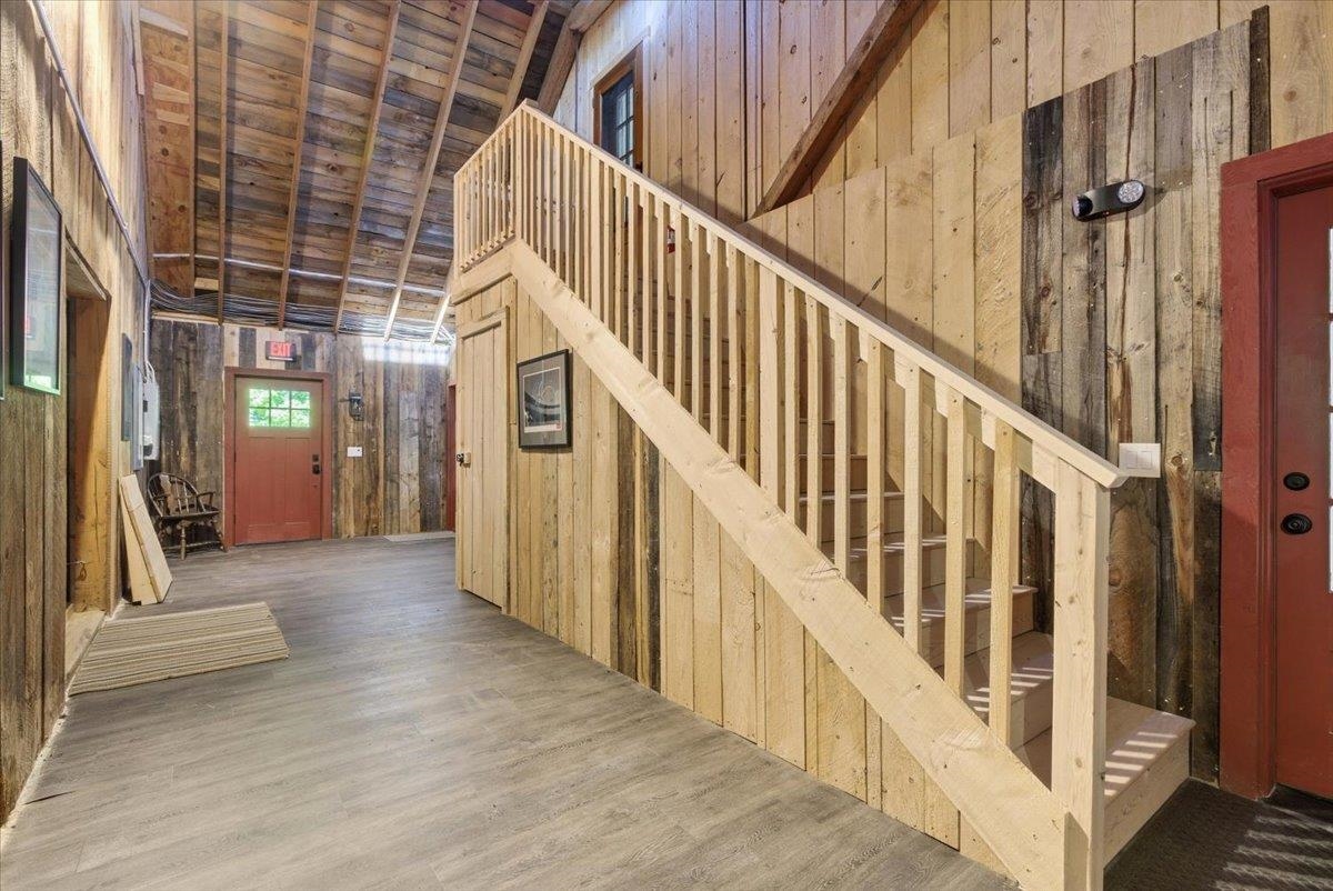 Separate Inside Entrance to Barn, Office. Stairway to House