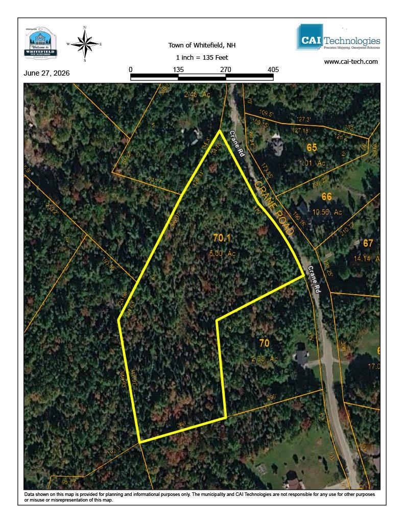 Photo 1 of Land for sale at 231-70-1 Crane Rd, Whitefield, NH 03598 | MLS# 5097588 | Listing updated on 2026-09-13