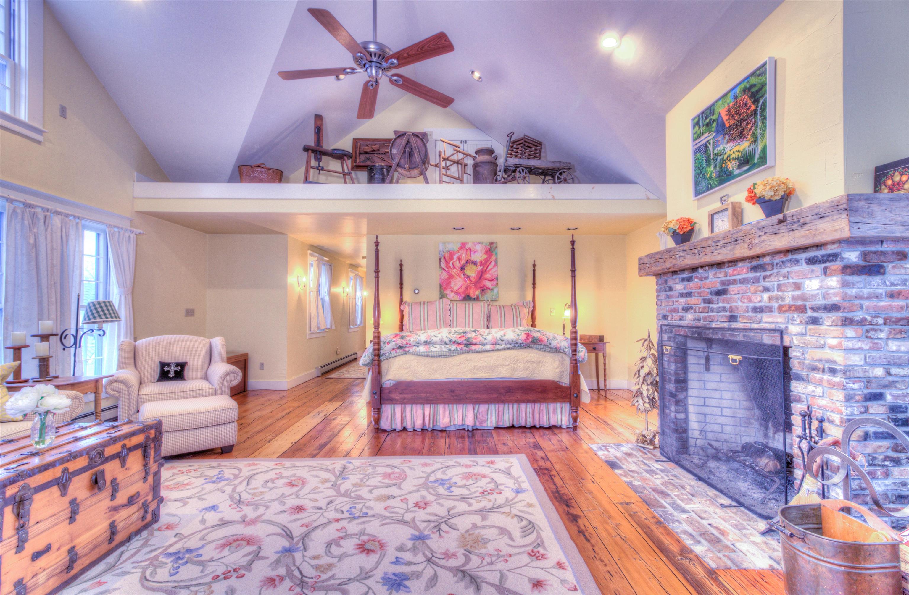 Primary bedroom with fireplace