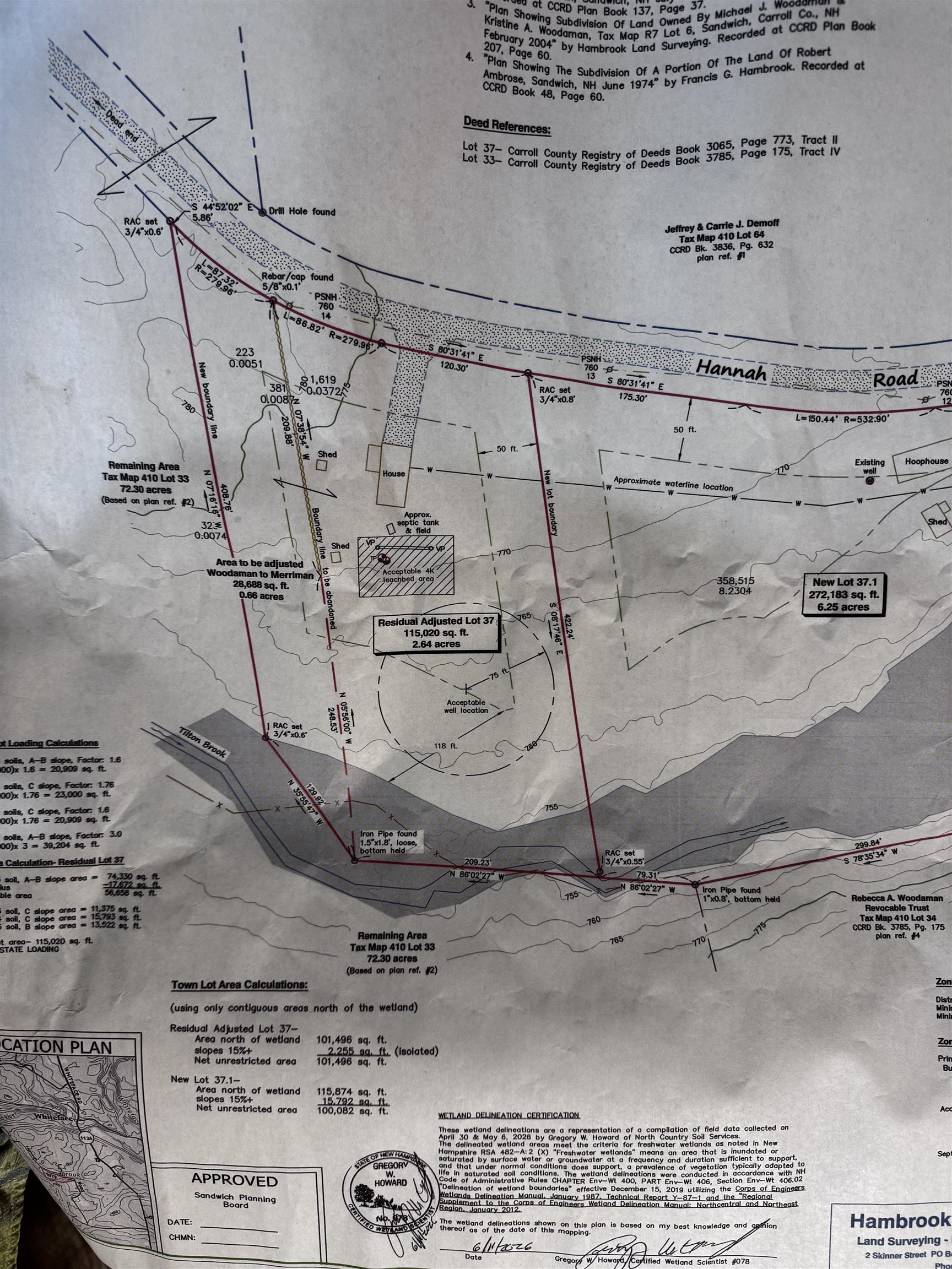 survey of 2.64 acres with house - outlined in red