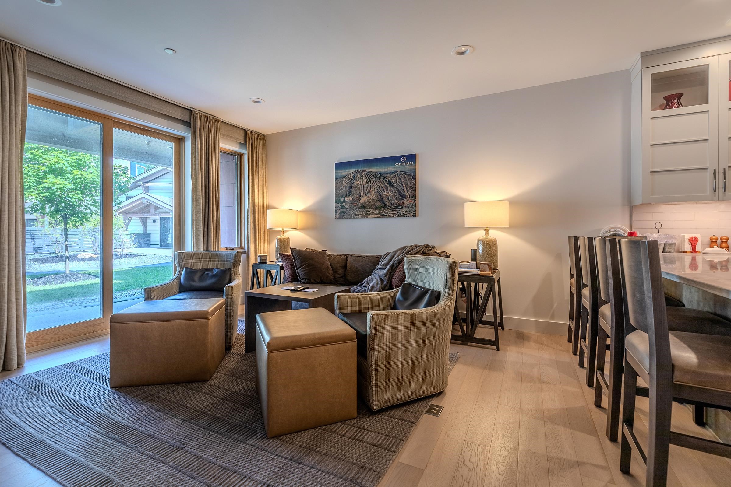 Living room with slider to patio