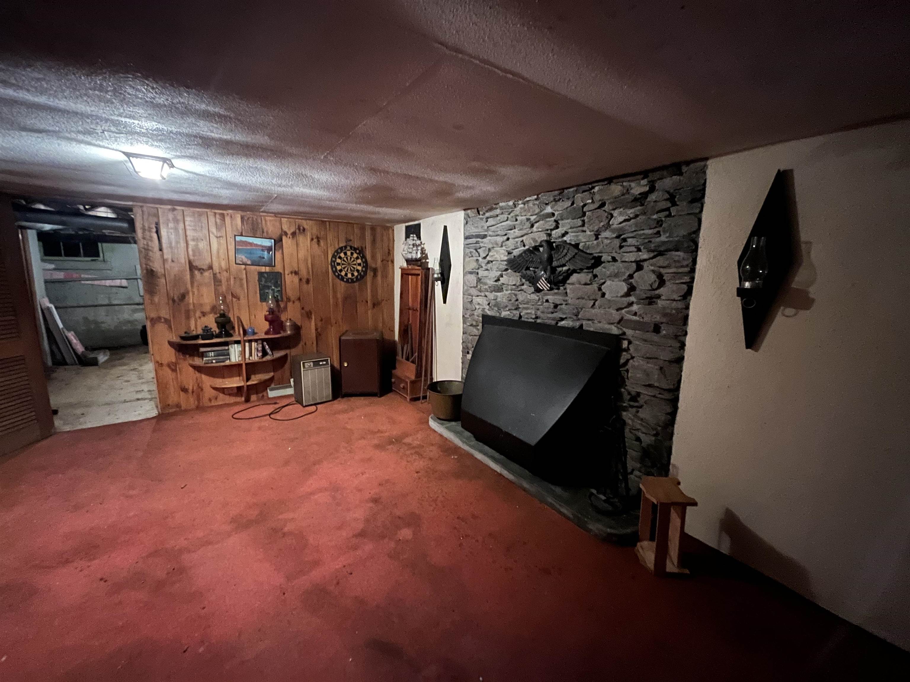 Fireplace in basement