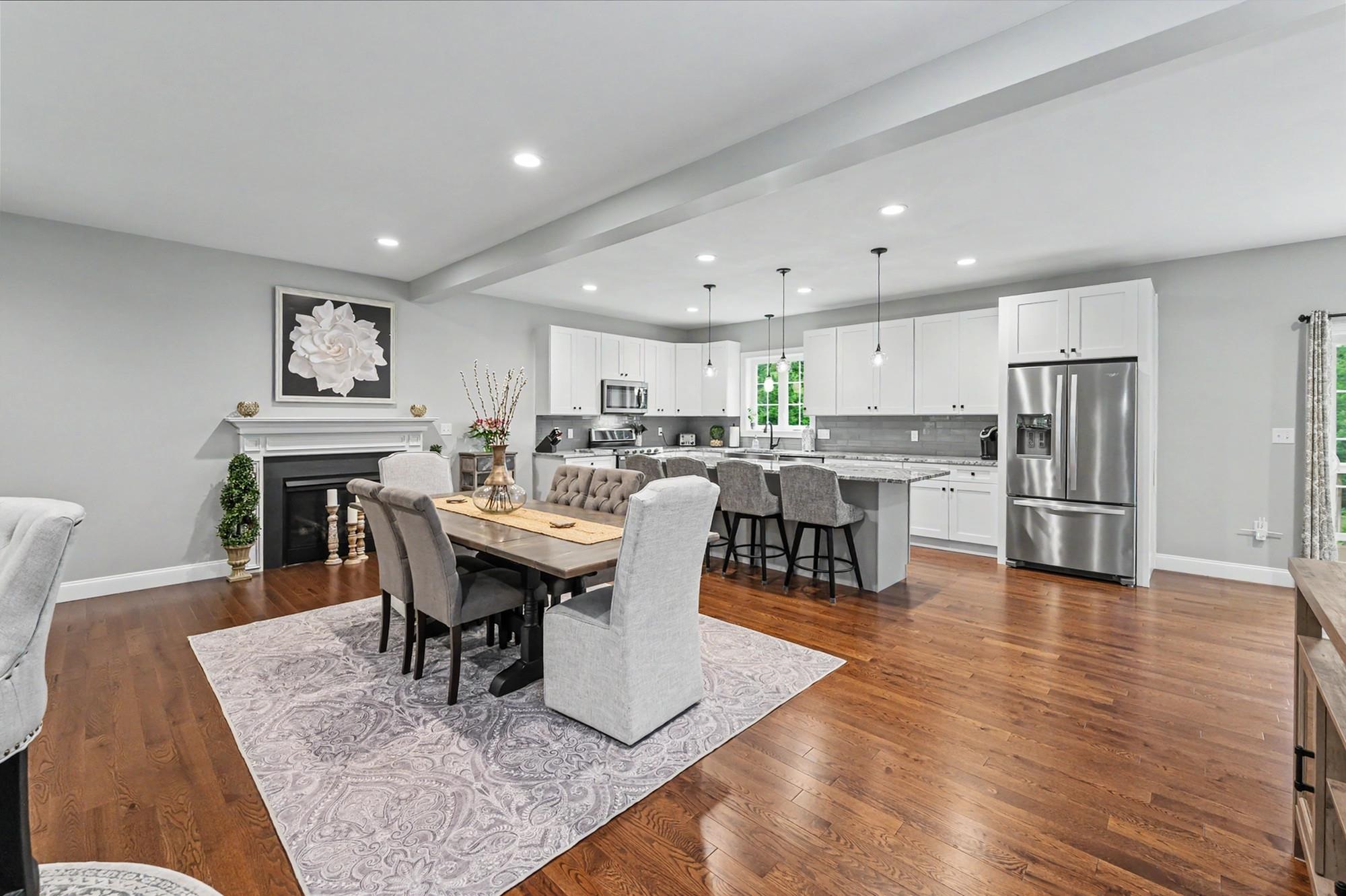 Warm oak floors throughout the first floor