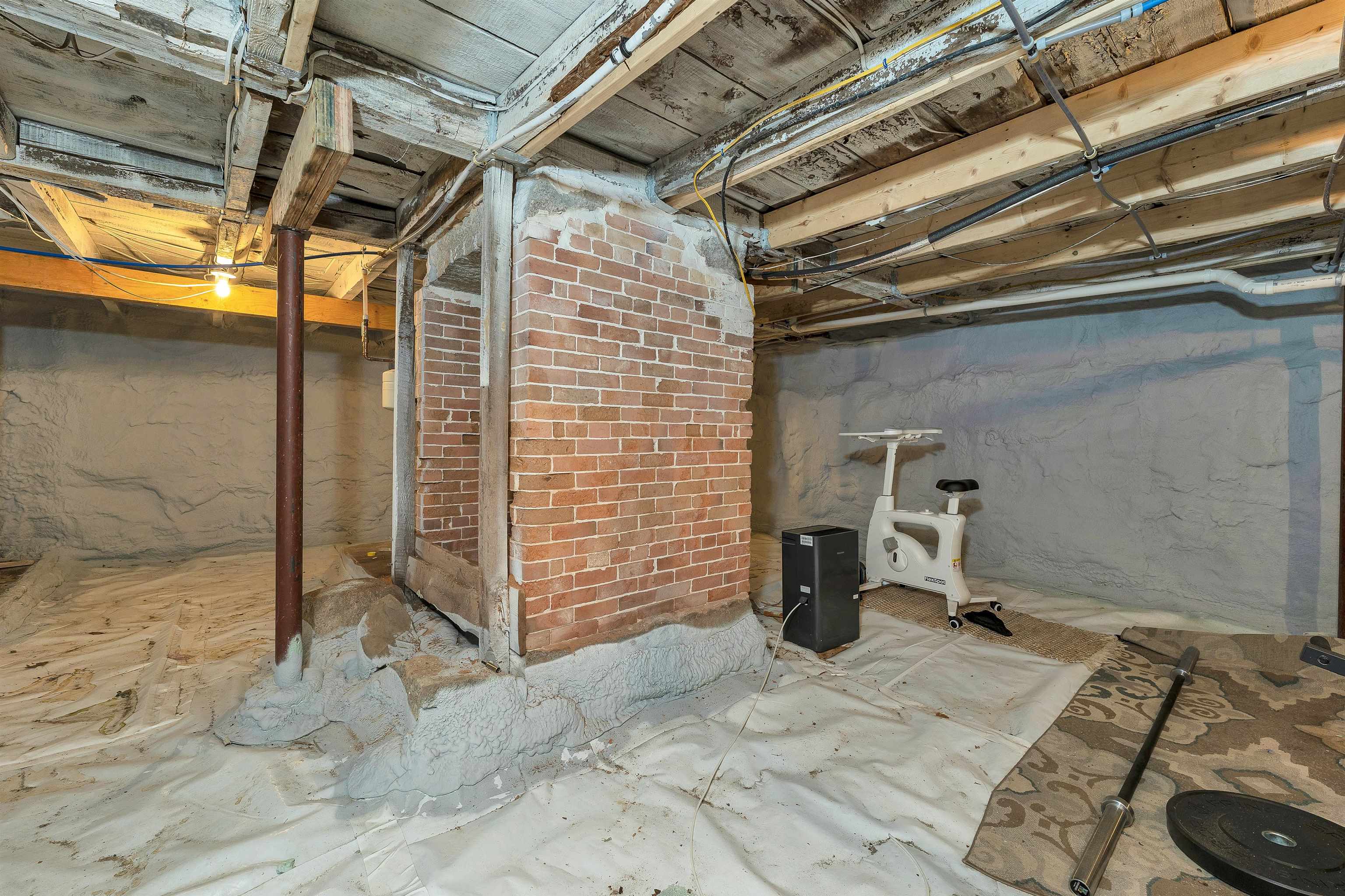 Basement- spray foam insulation added