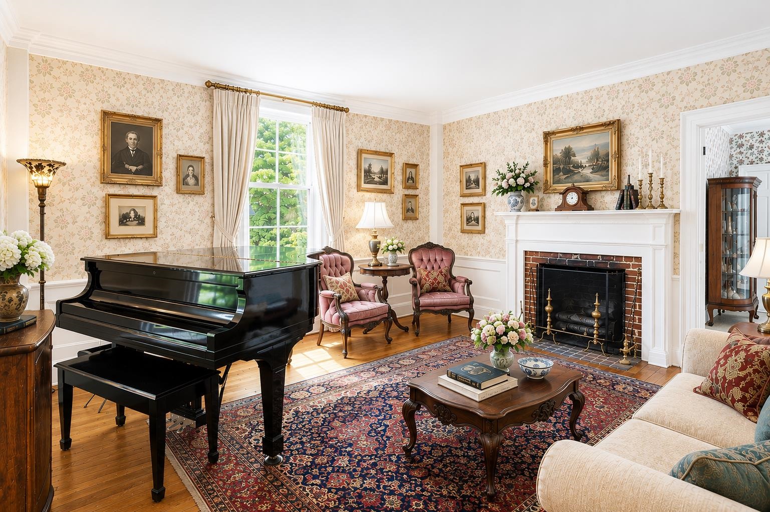 Virtually staged music room