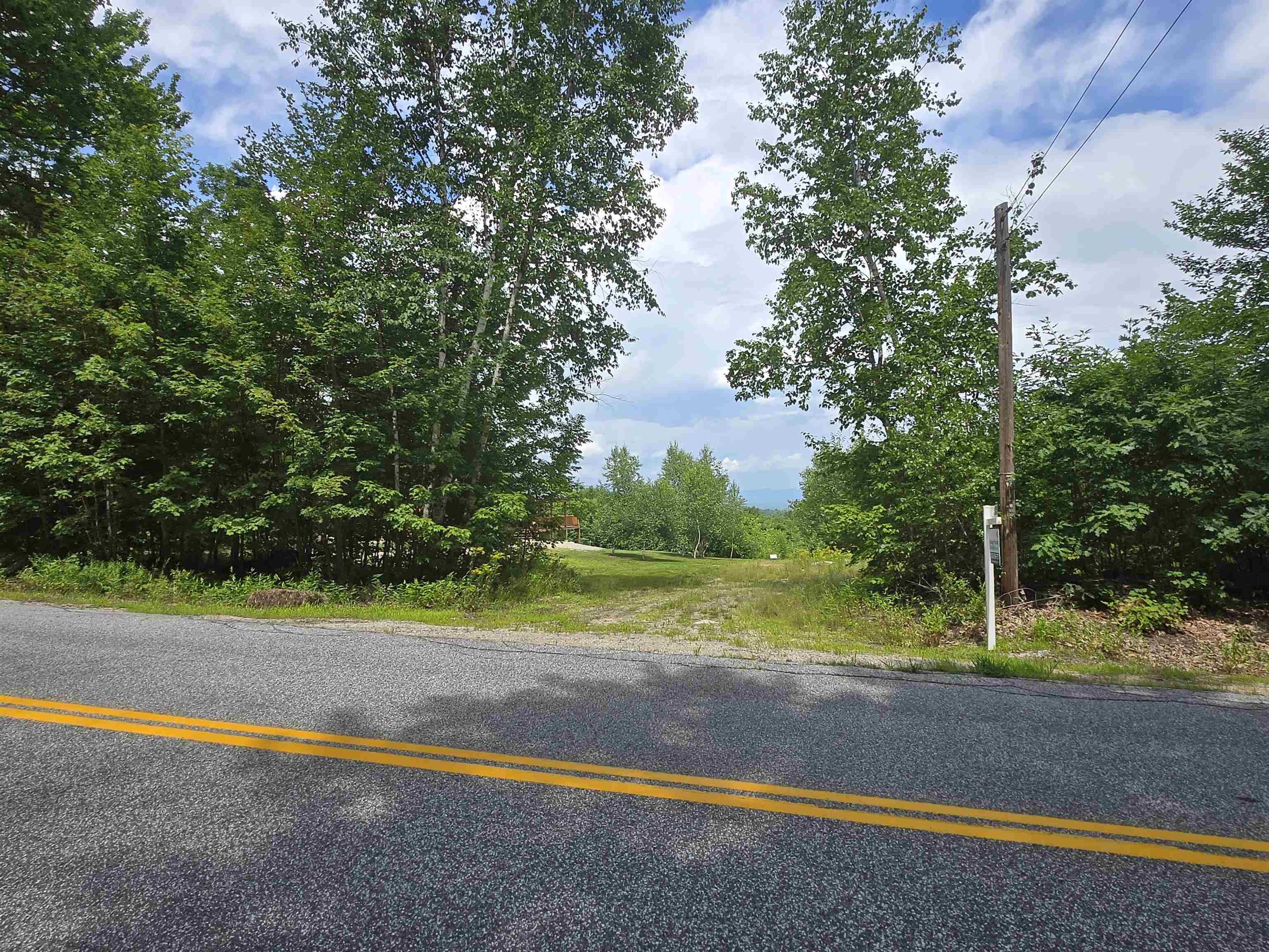 View from street looking down driveway