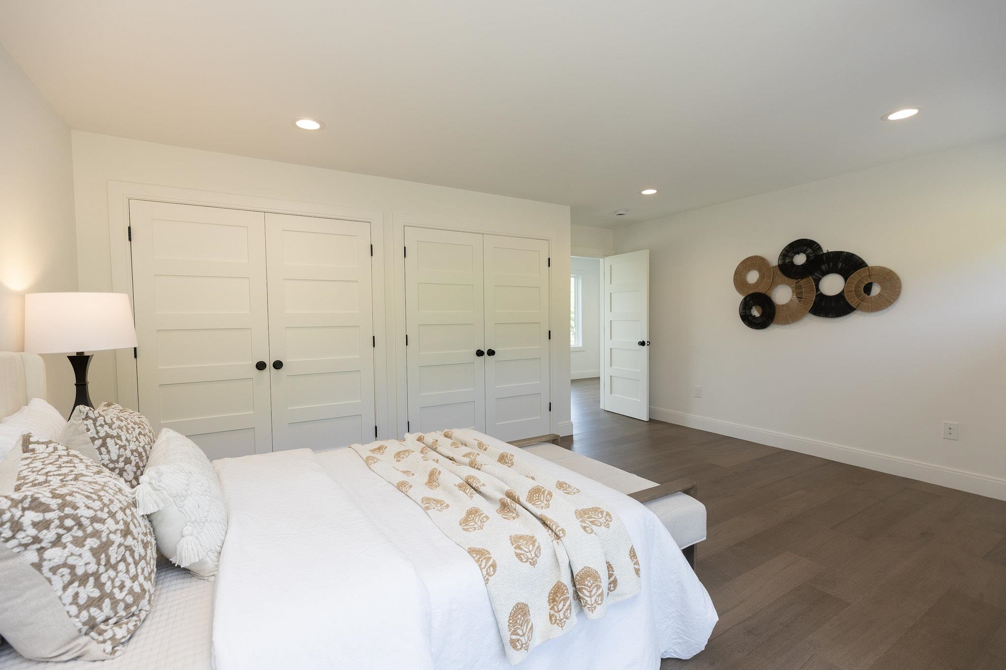 Two closets offer plenty of space for clothes!