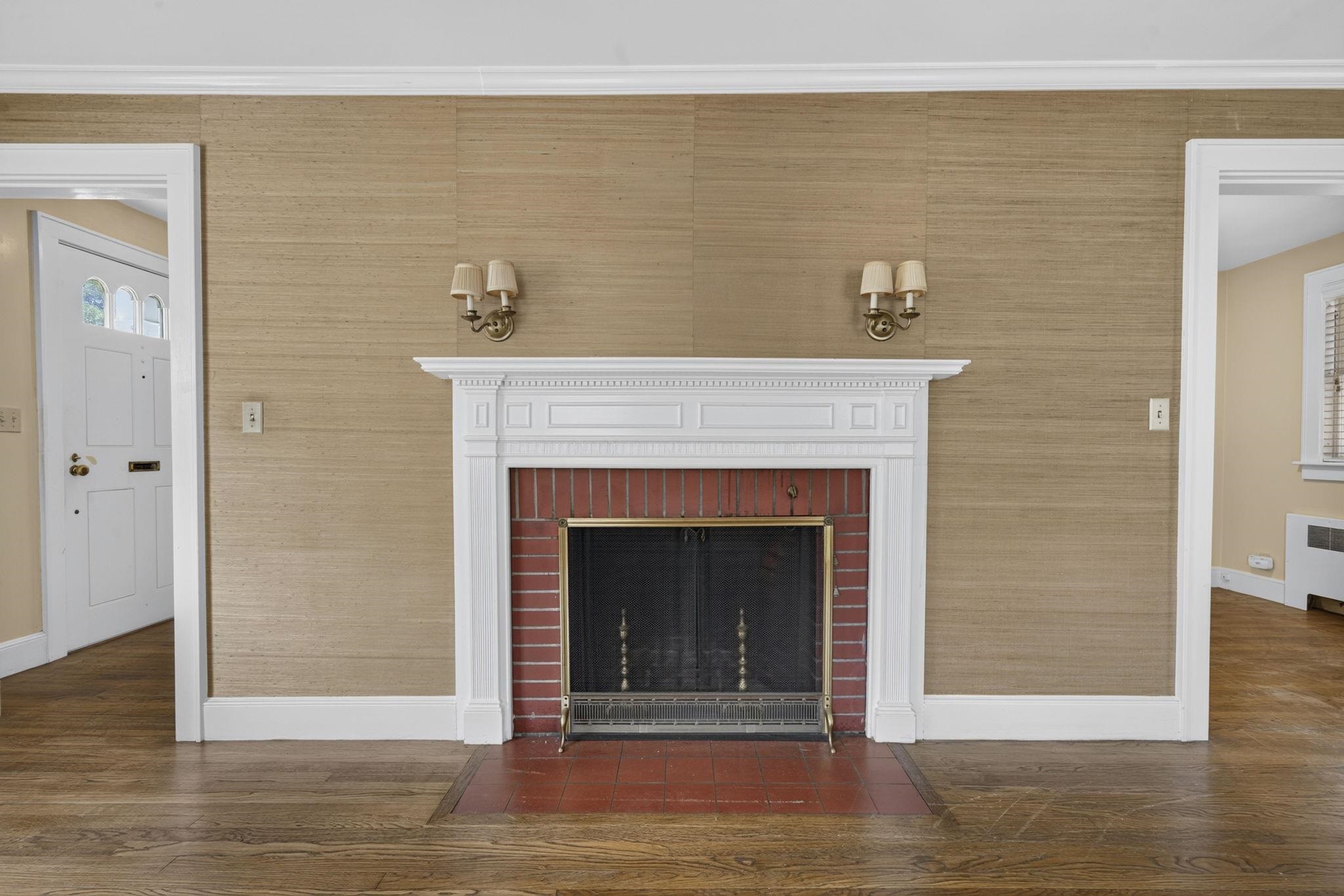 Wood burning fireplace