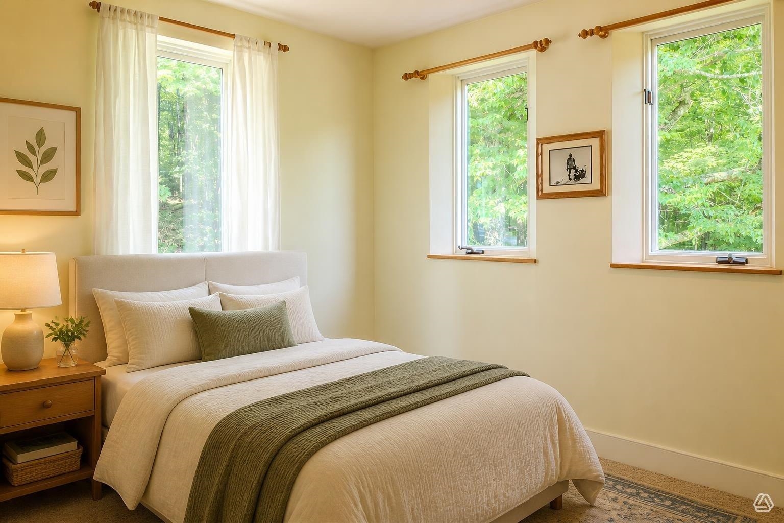 virtually staged main level bedroom