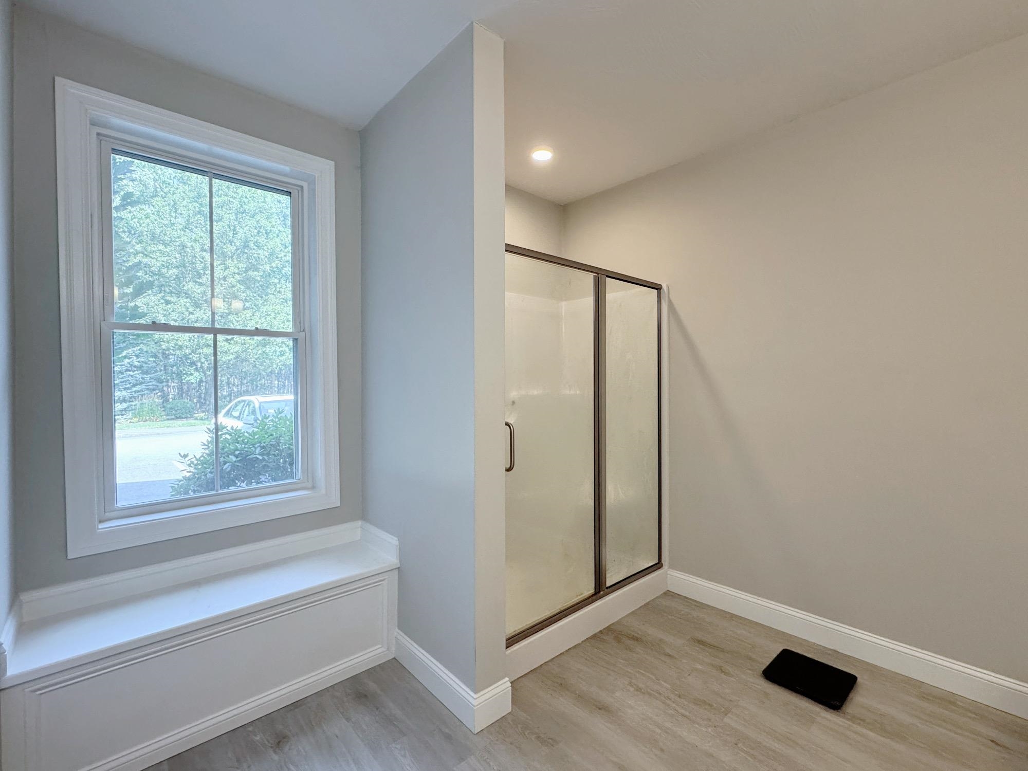 Tastefully Tiled Flooring and Bench for Seating