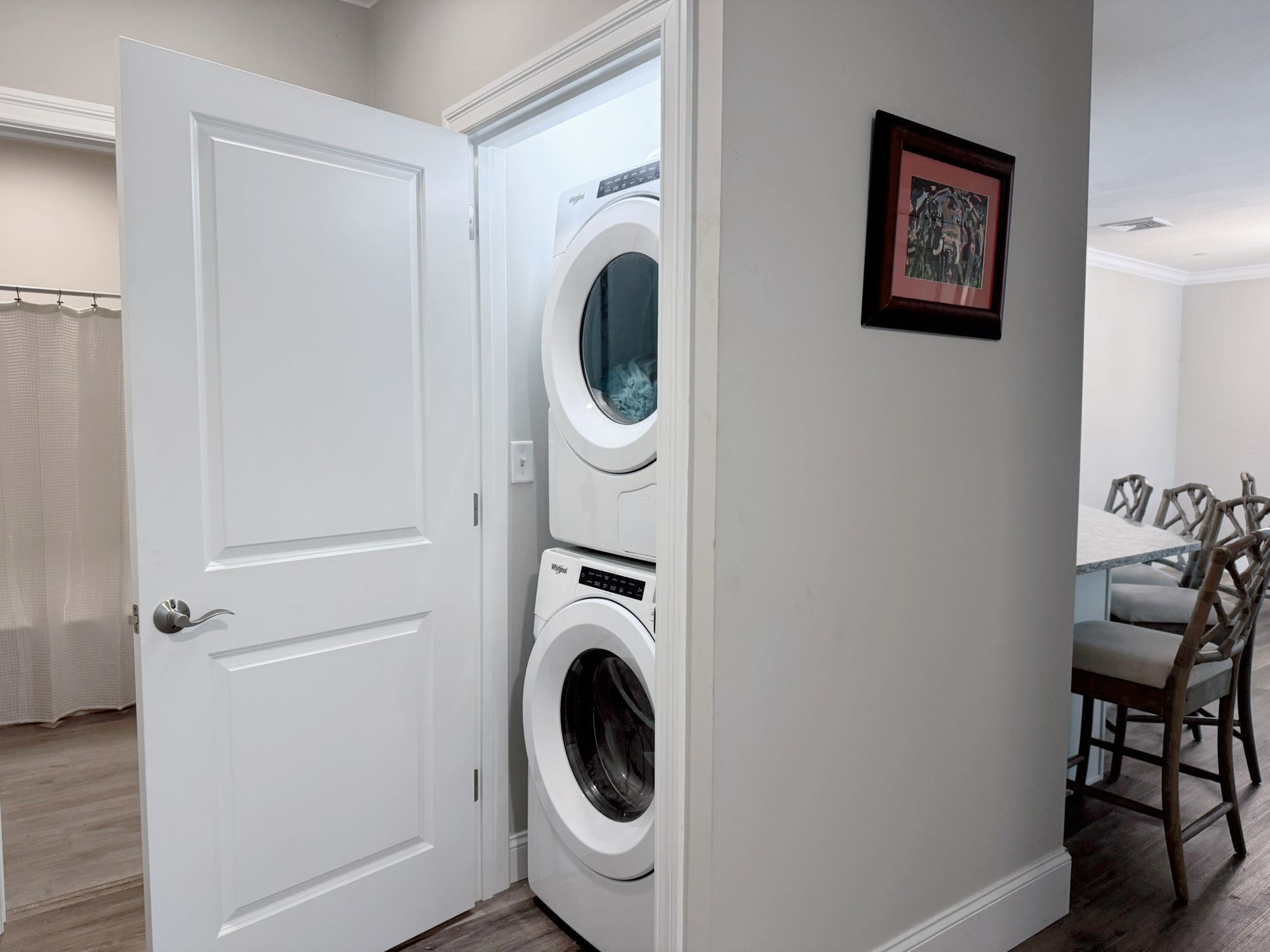 Stackable Washer and Dryer in Separate Closet