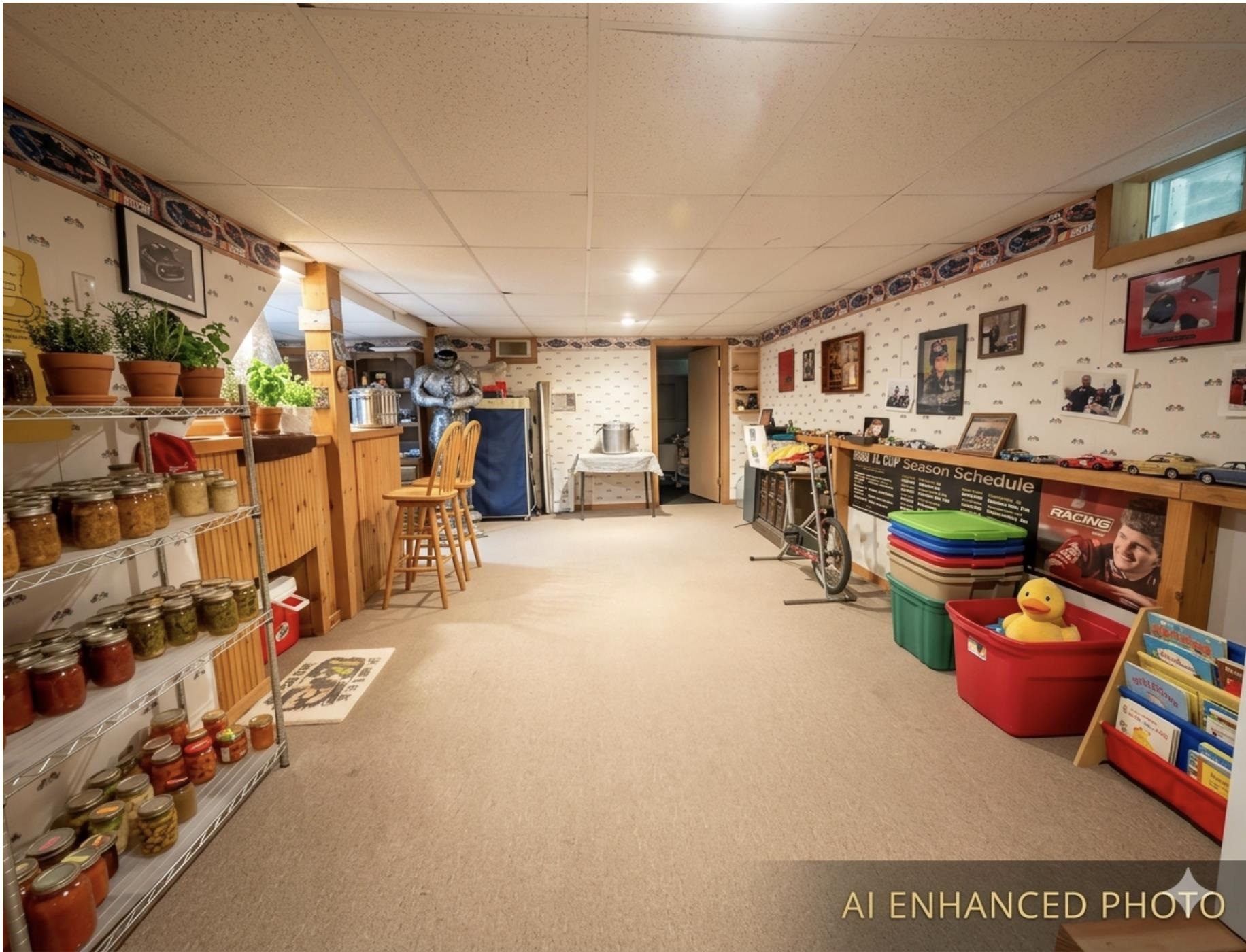 Partially finished basement