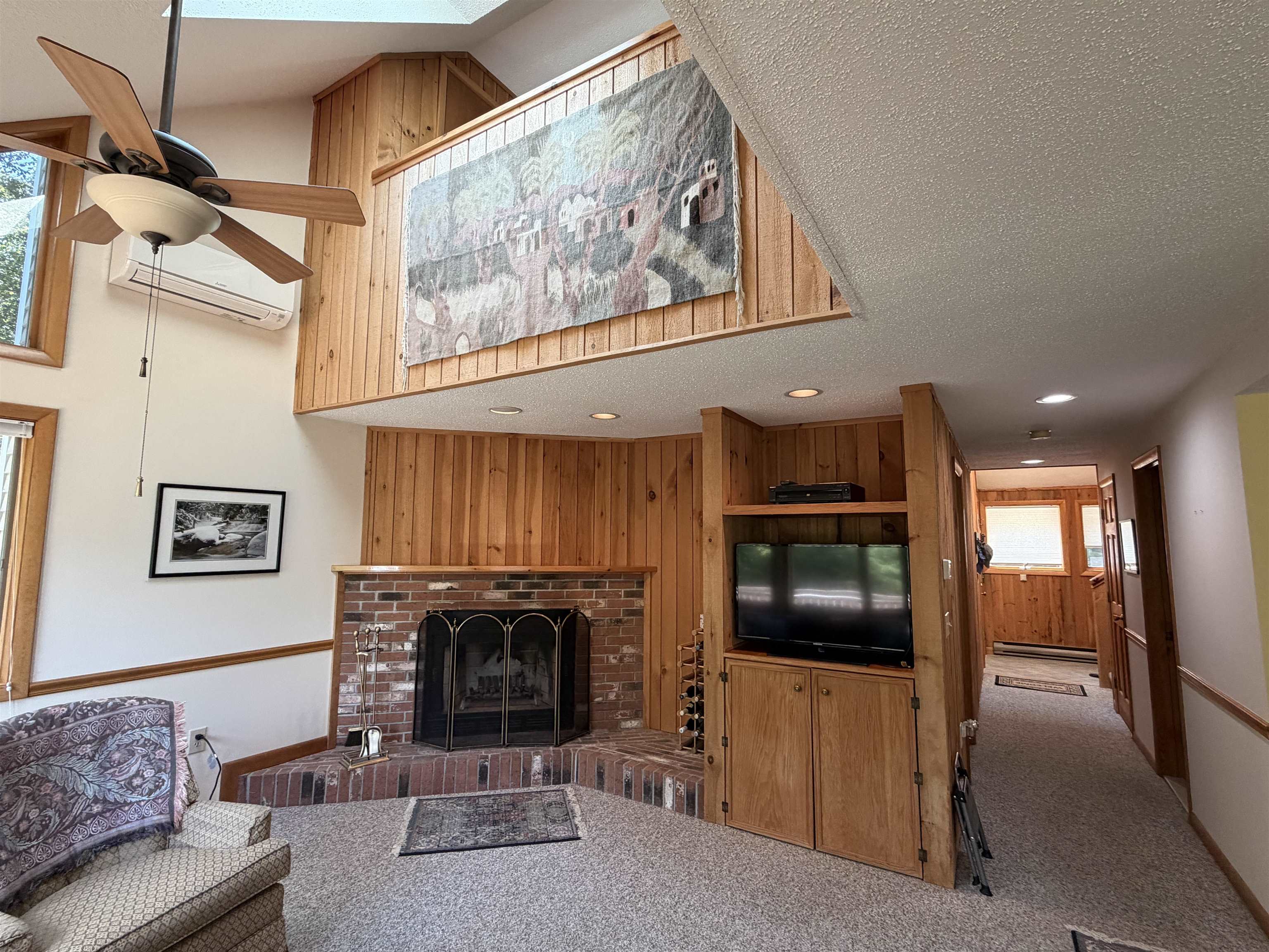 Spacious living room, cathedral ceilings