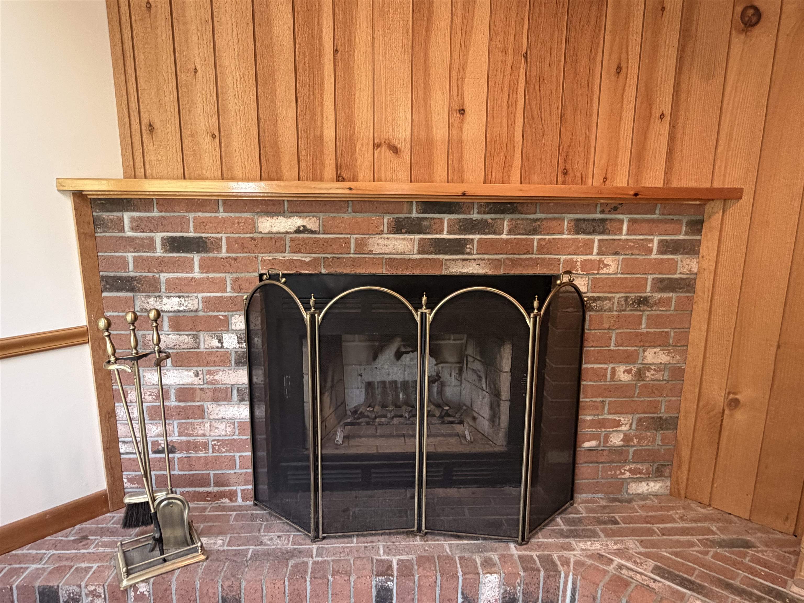 Wood burning fireplace