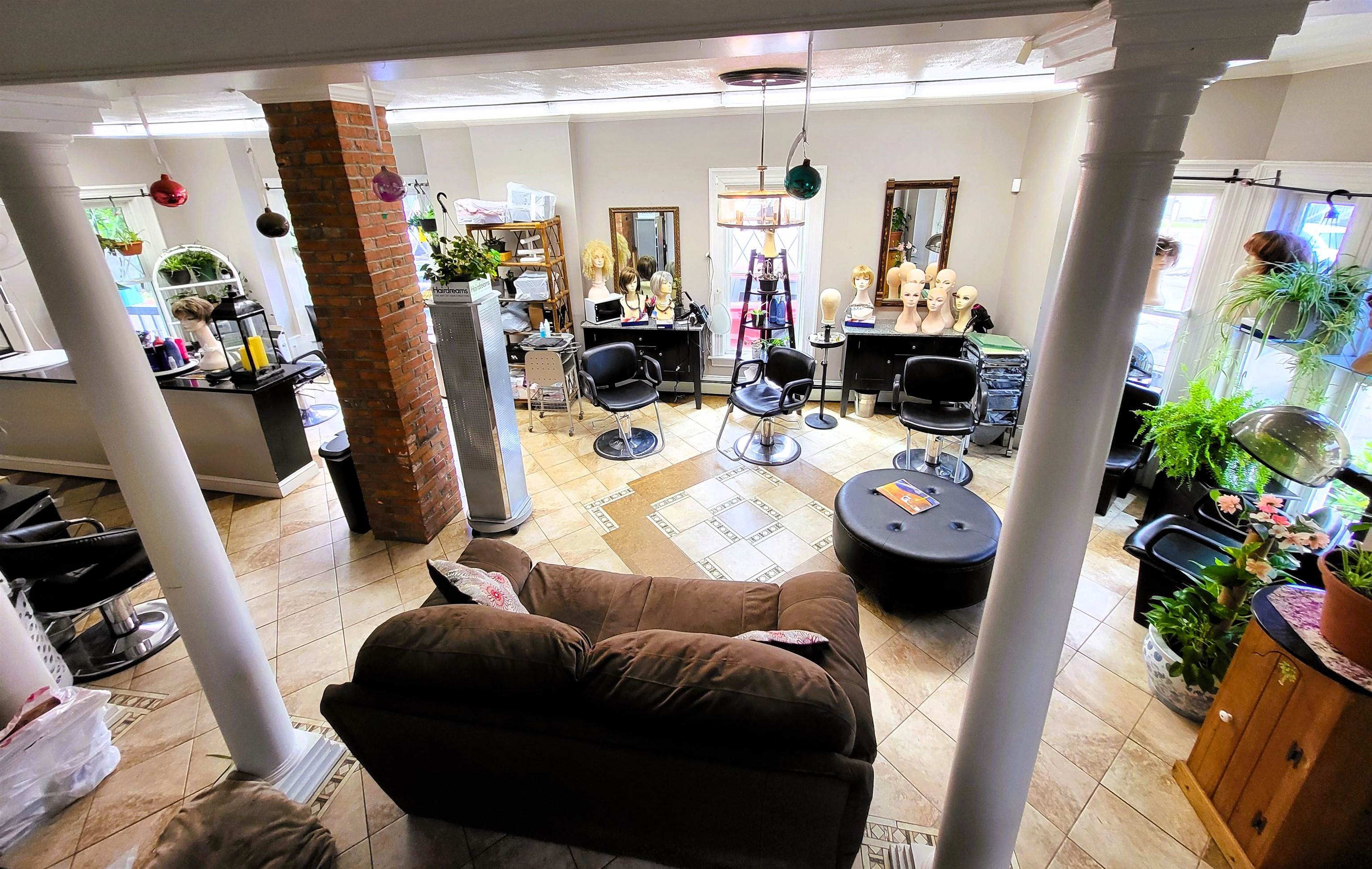 Salon from stairway to upper level