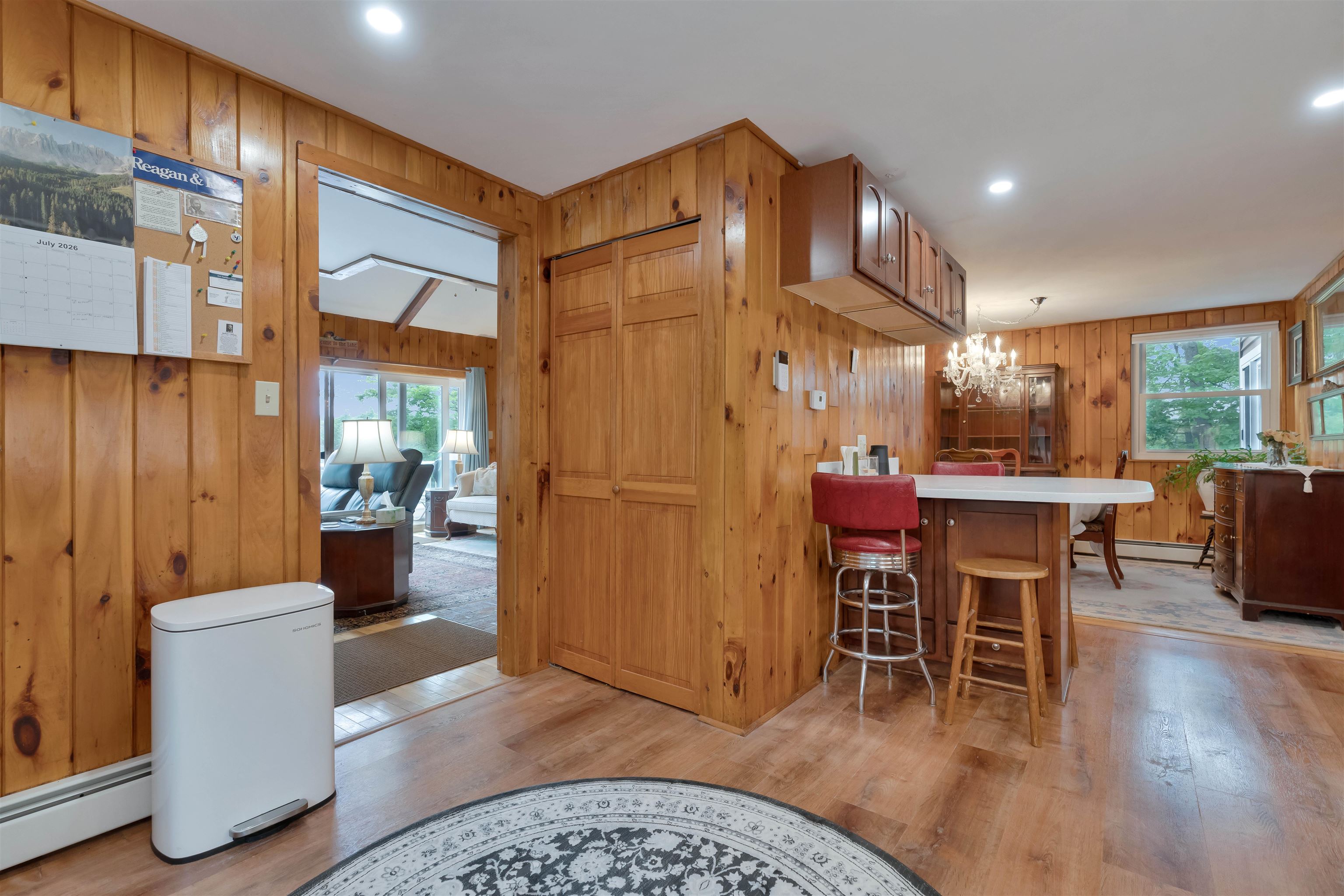 Large kitchen with breakfast counter