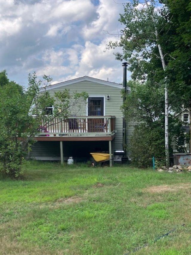 deck overlooking backyard