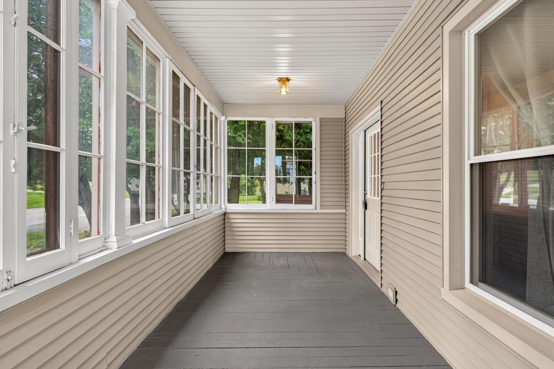 Painted wood floors.