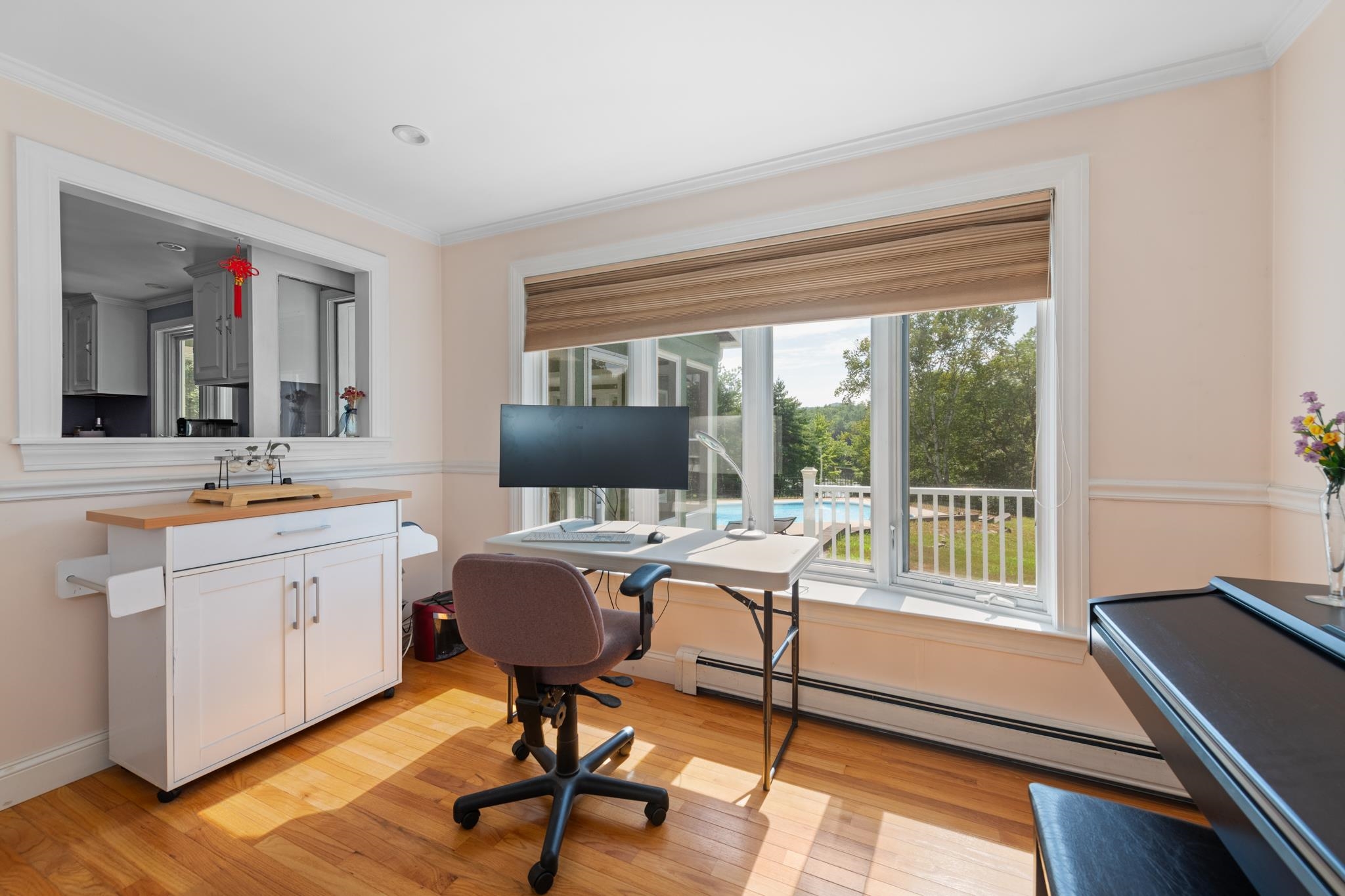 Dining room/office overlooking pool