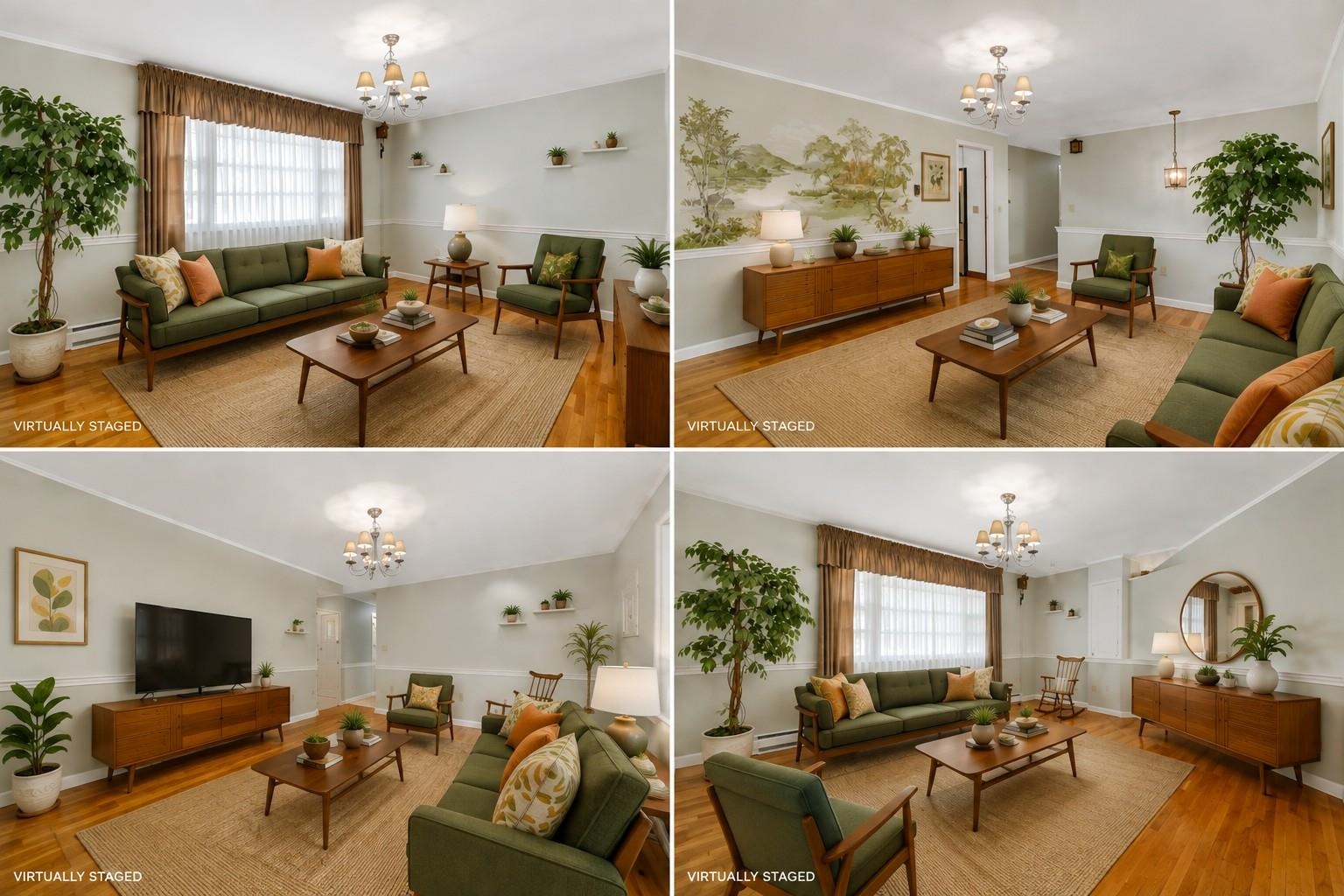 Virtually stage living room