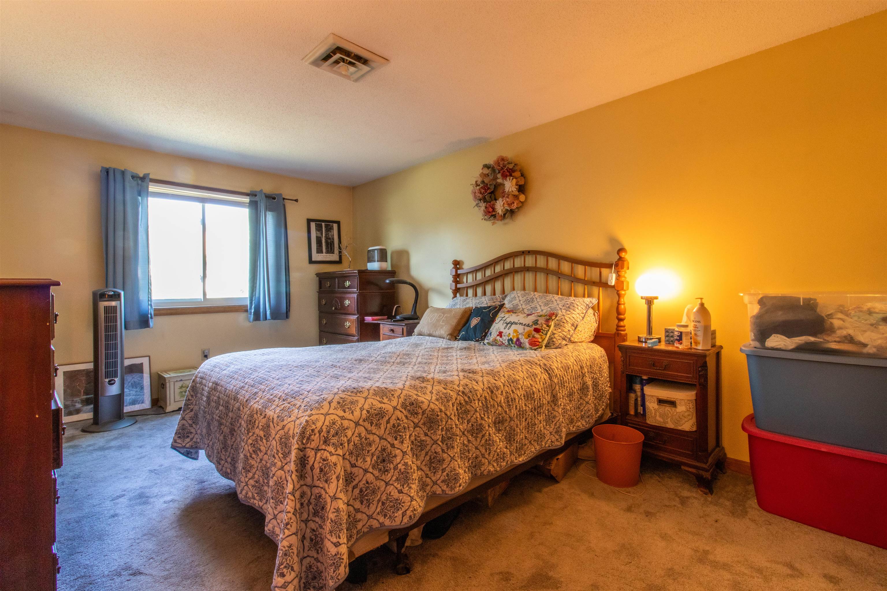 Primary bedroom with walkin closet