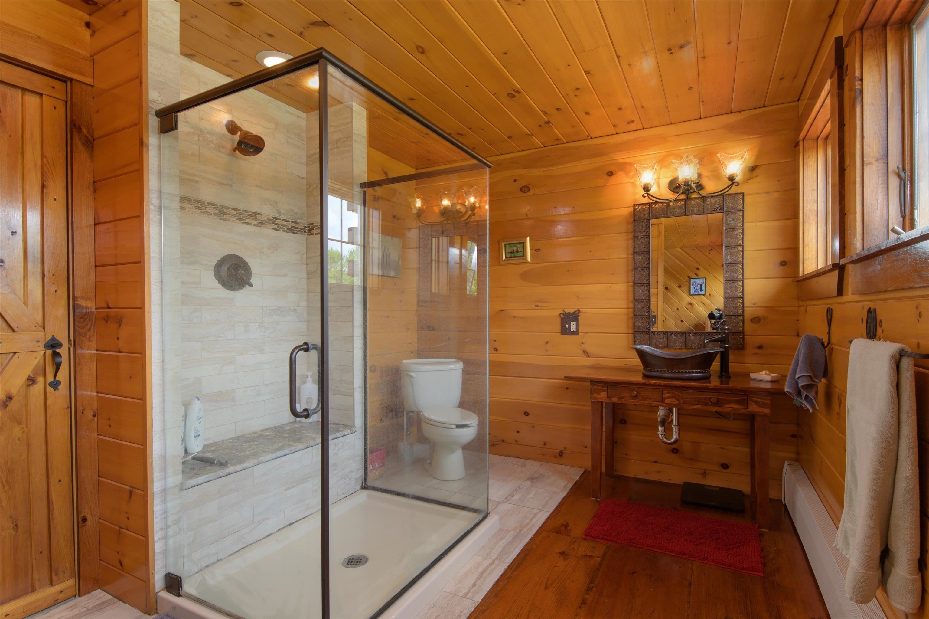 Primary bath with over-sized shower...