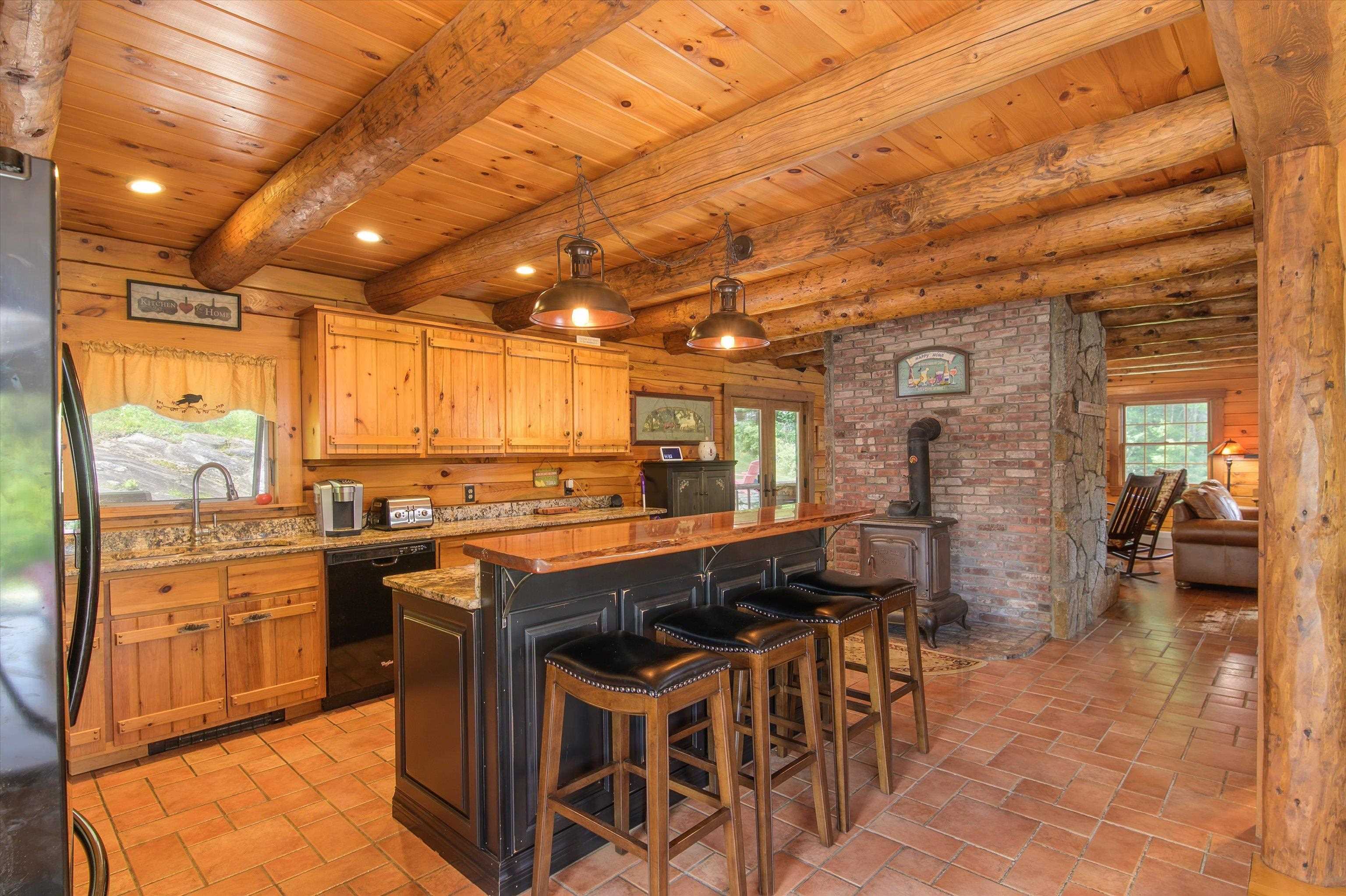 with Antique wood stove...