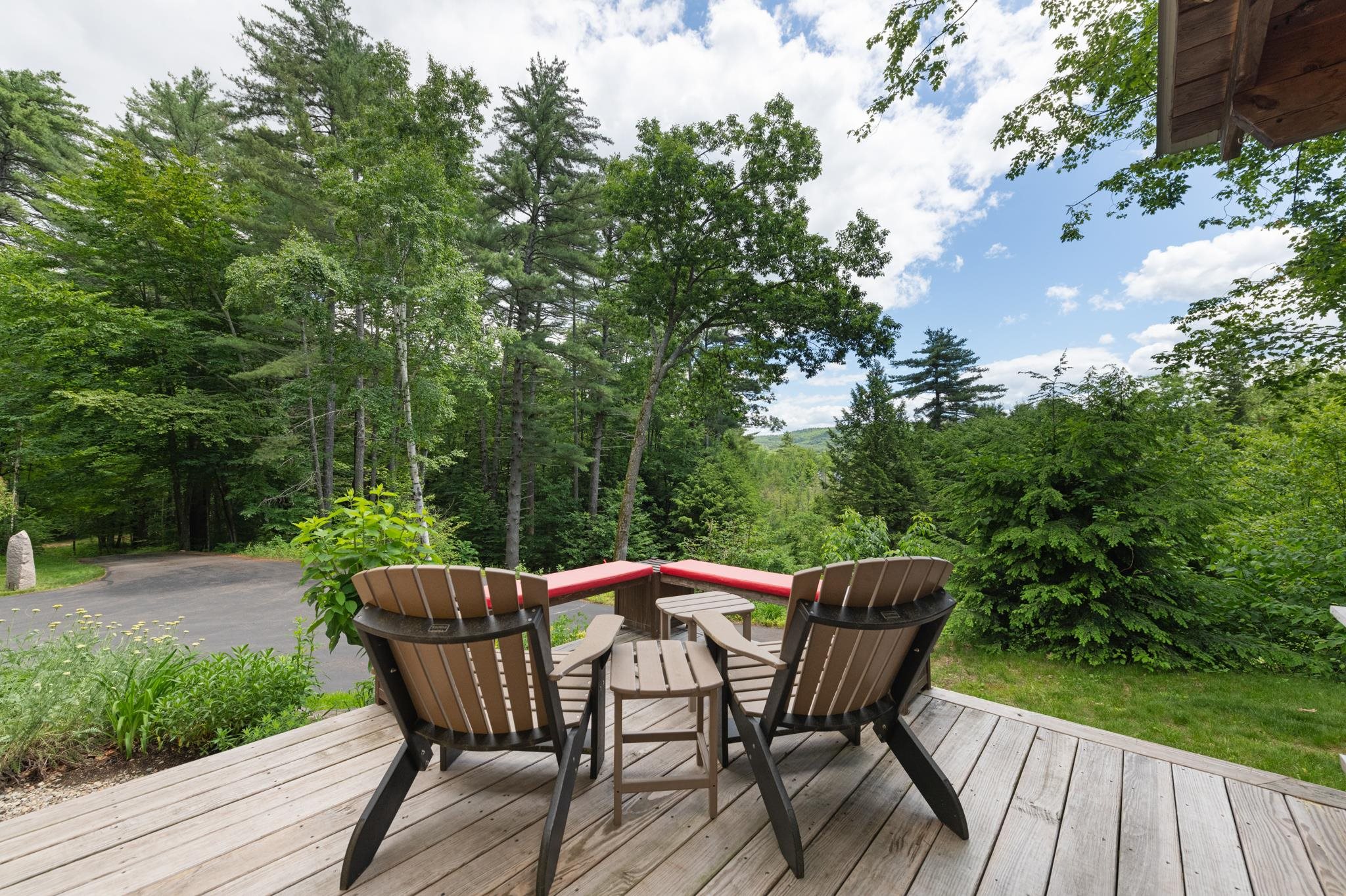 This deck is right off the enclosed porch