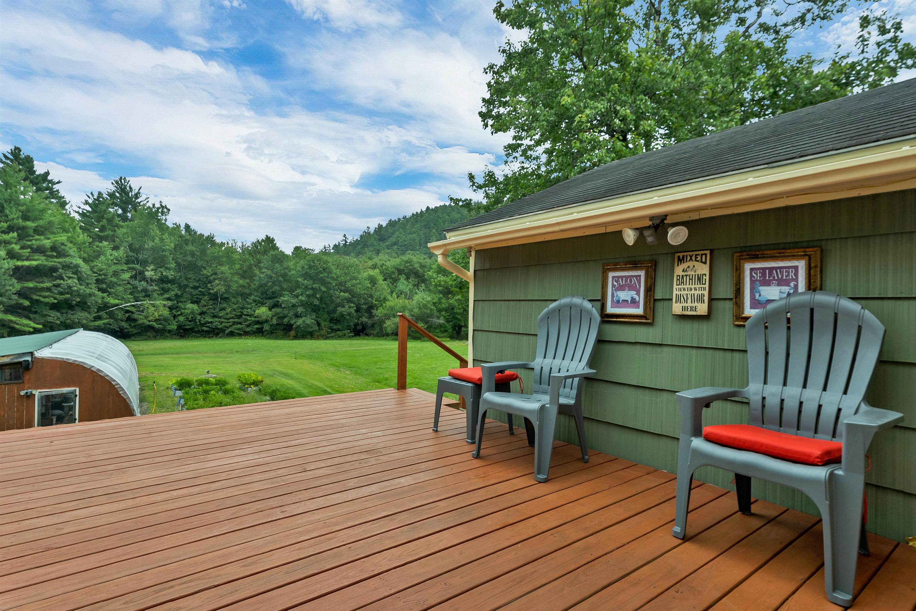 Wonderful newer deck overlooking the property