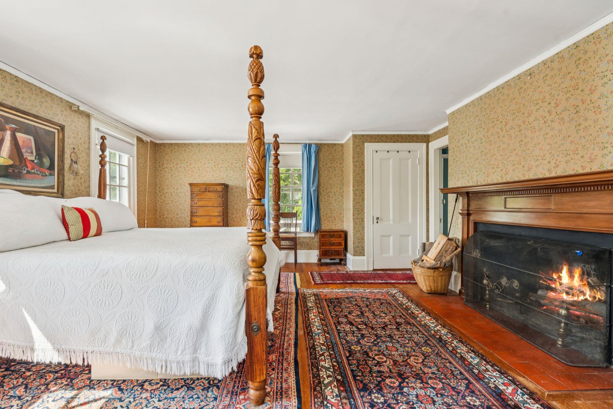 Primary bedroom with fireplace