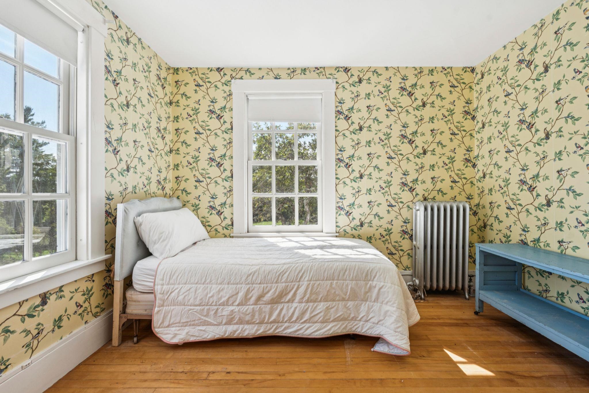Corner small second floor bedroom