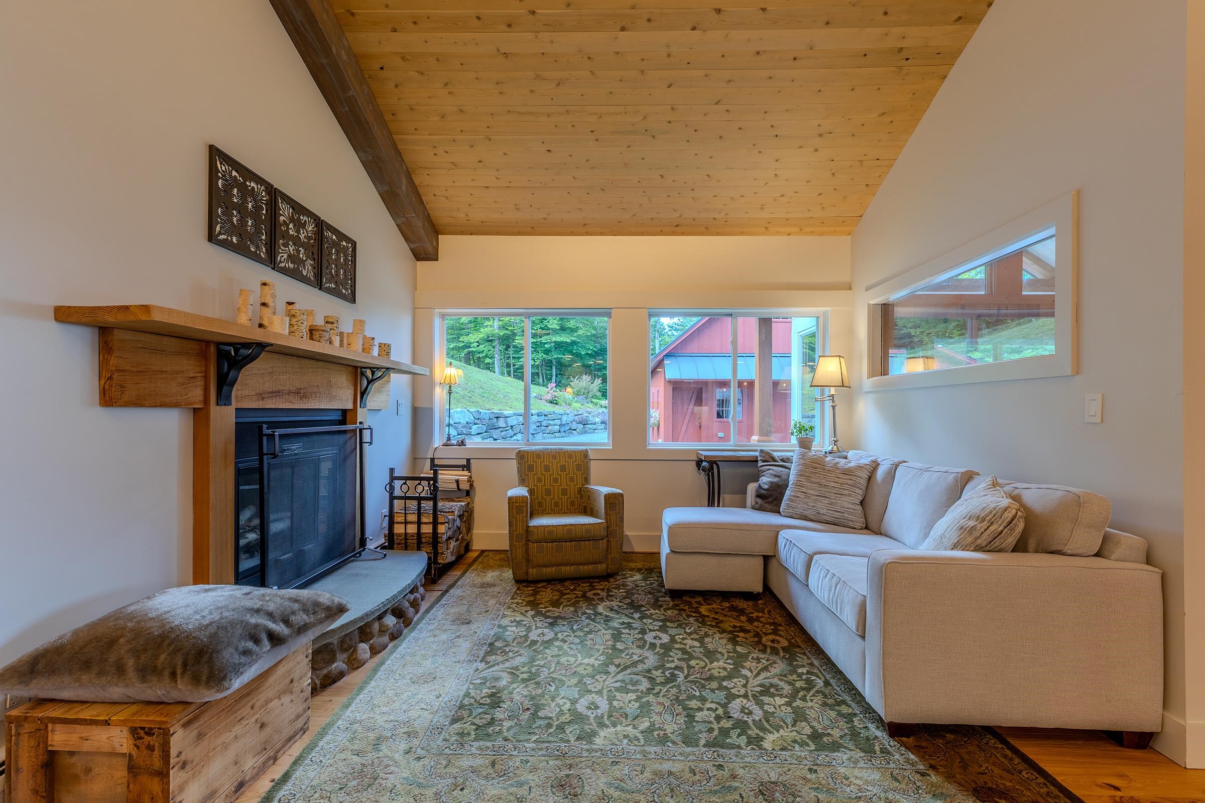 Living room with fireplace
