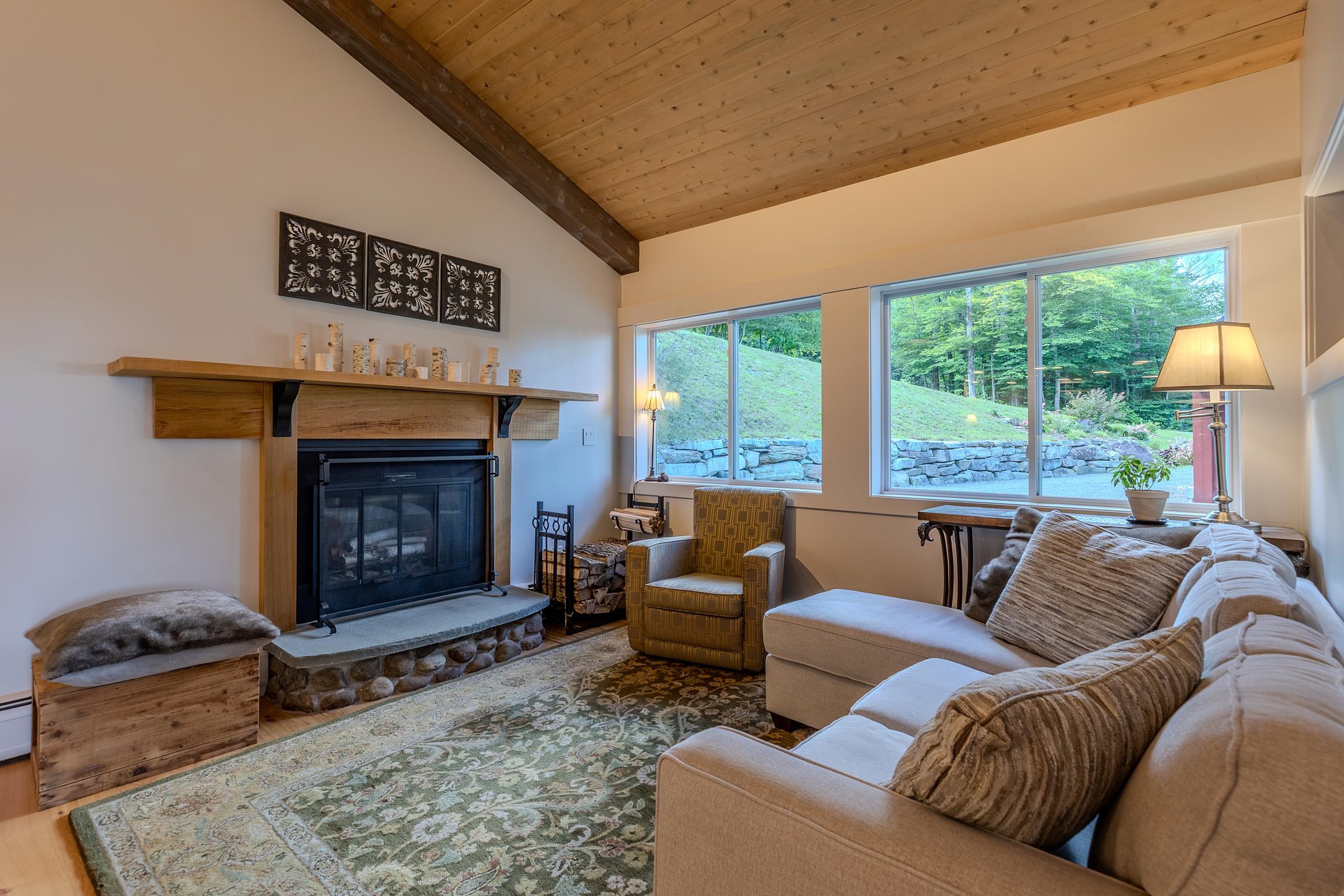 Wood burning fireplace