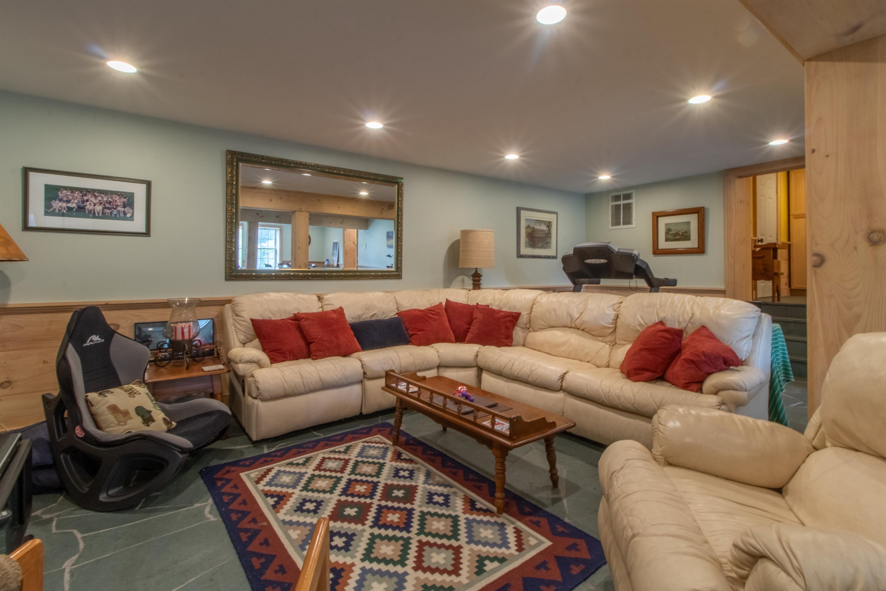 Family room area in the lower level